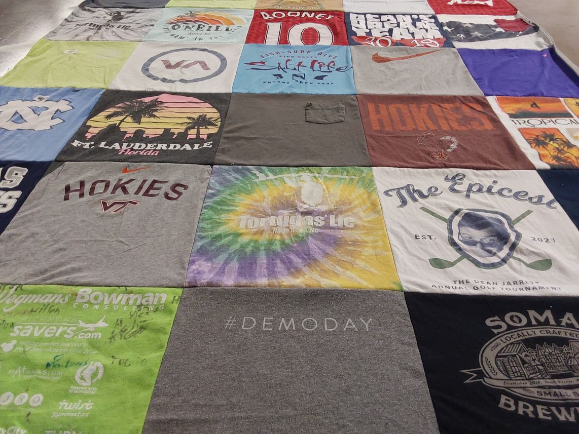 T-shirt quilt from virginia tech by Pam from VA