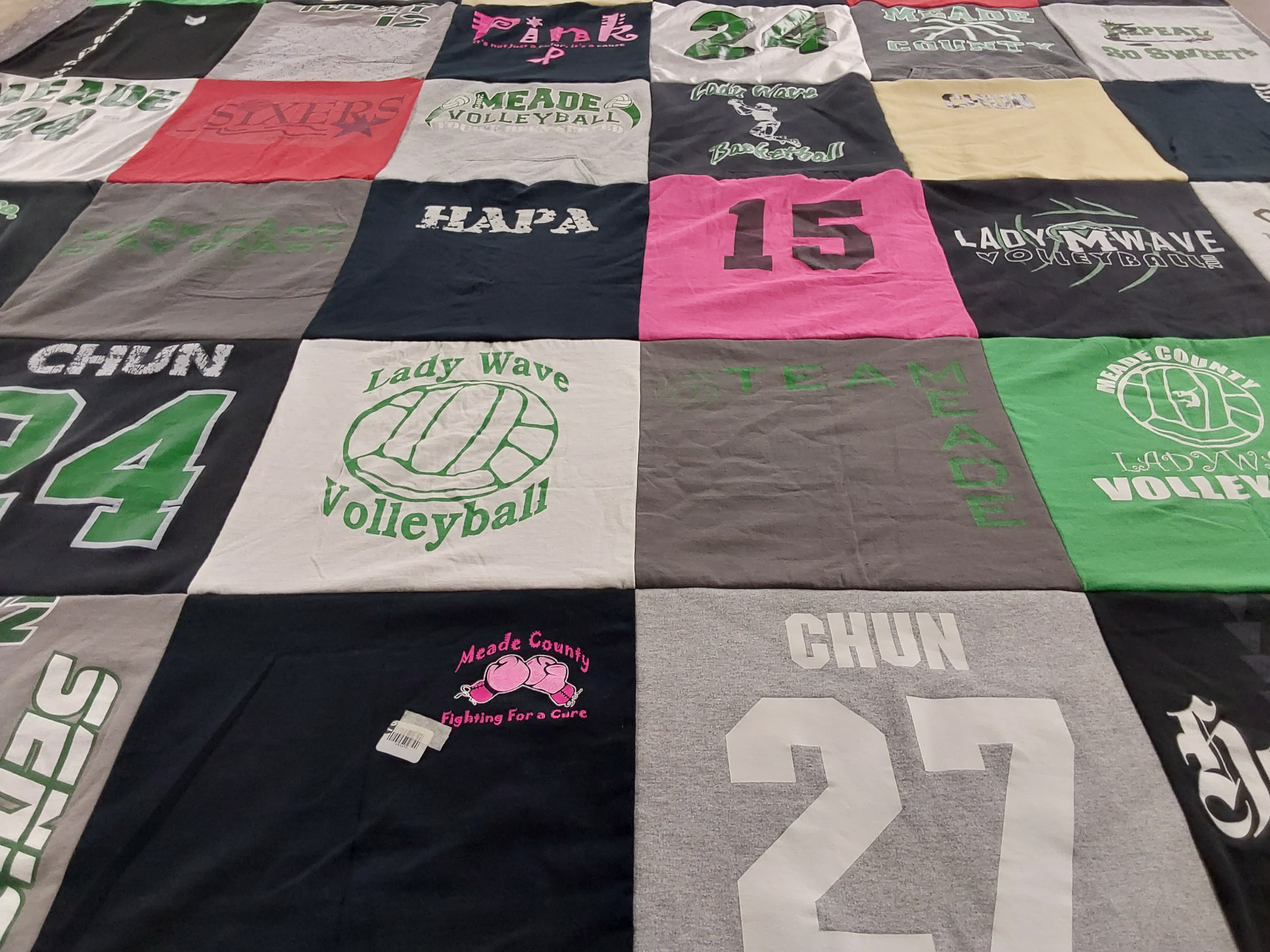 T-shirt quilt featuring meade county volleyball by Deanna from KY