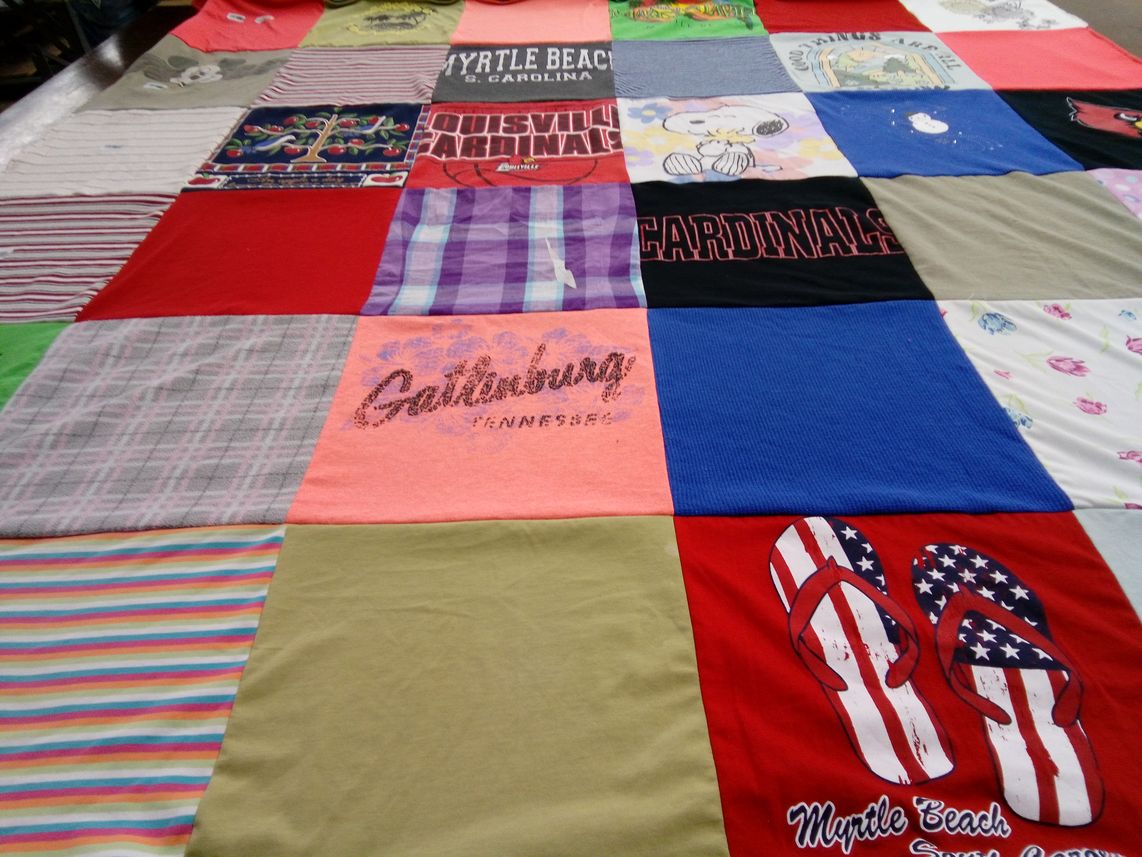 T-shirt quilt featuring louisville cardinals by Janet from KY