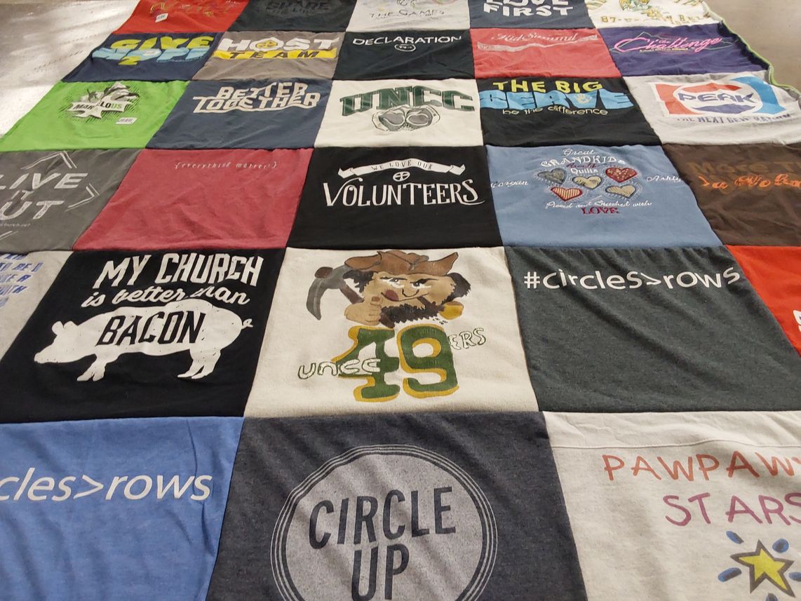 T-shirt quilt from university of north carolina at charlotte by TANYA from NC