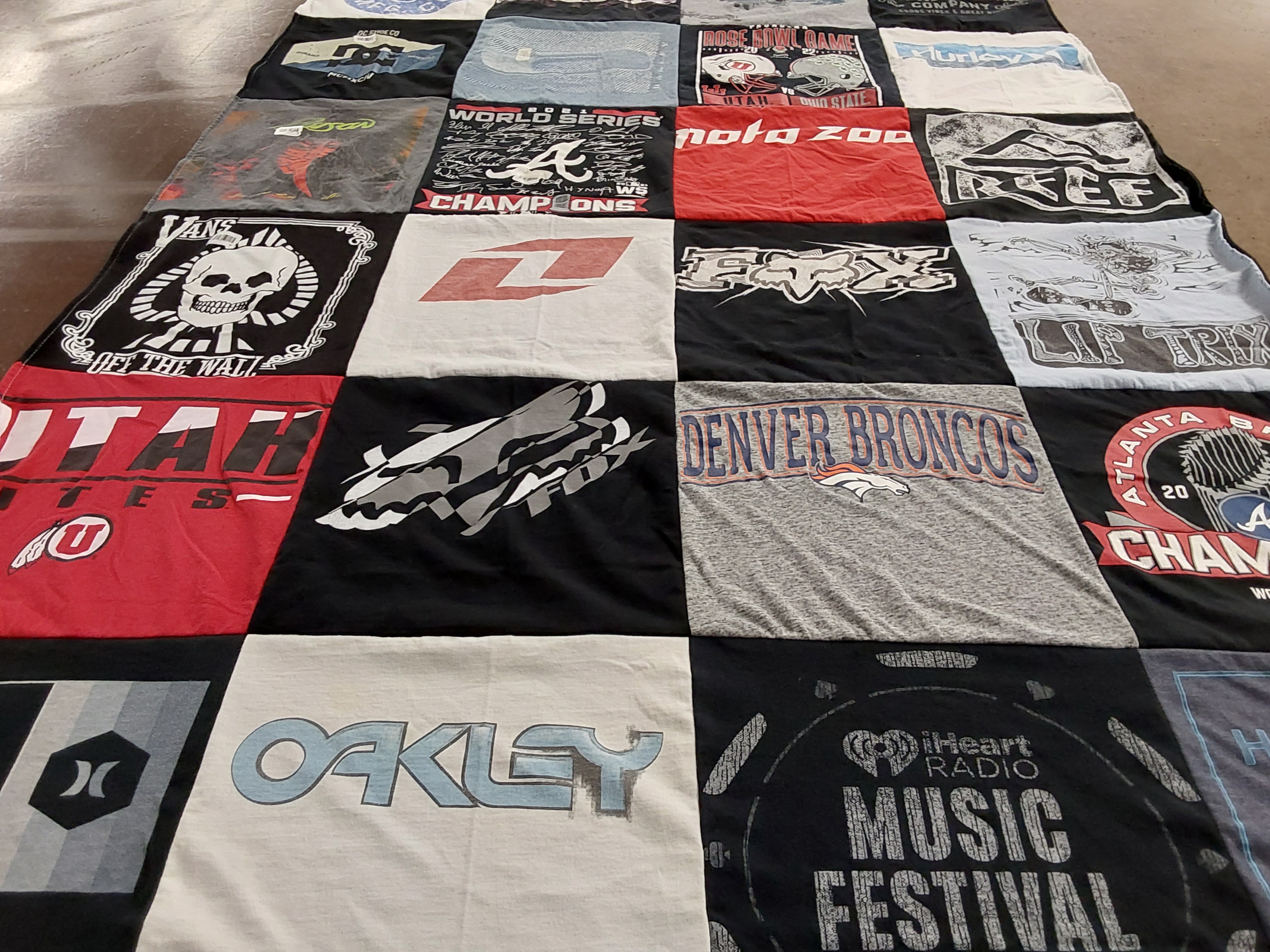 T-shirt quilt featuring denver broncos by Heather from UT