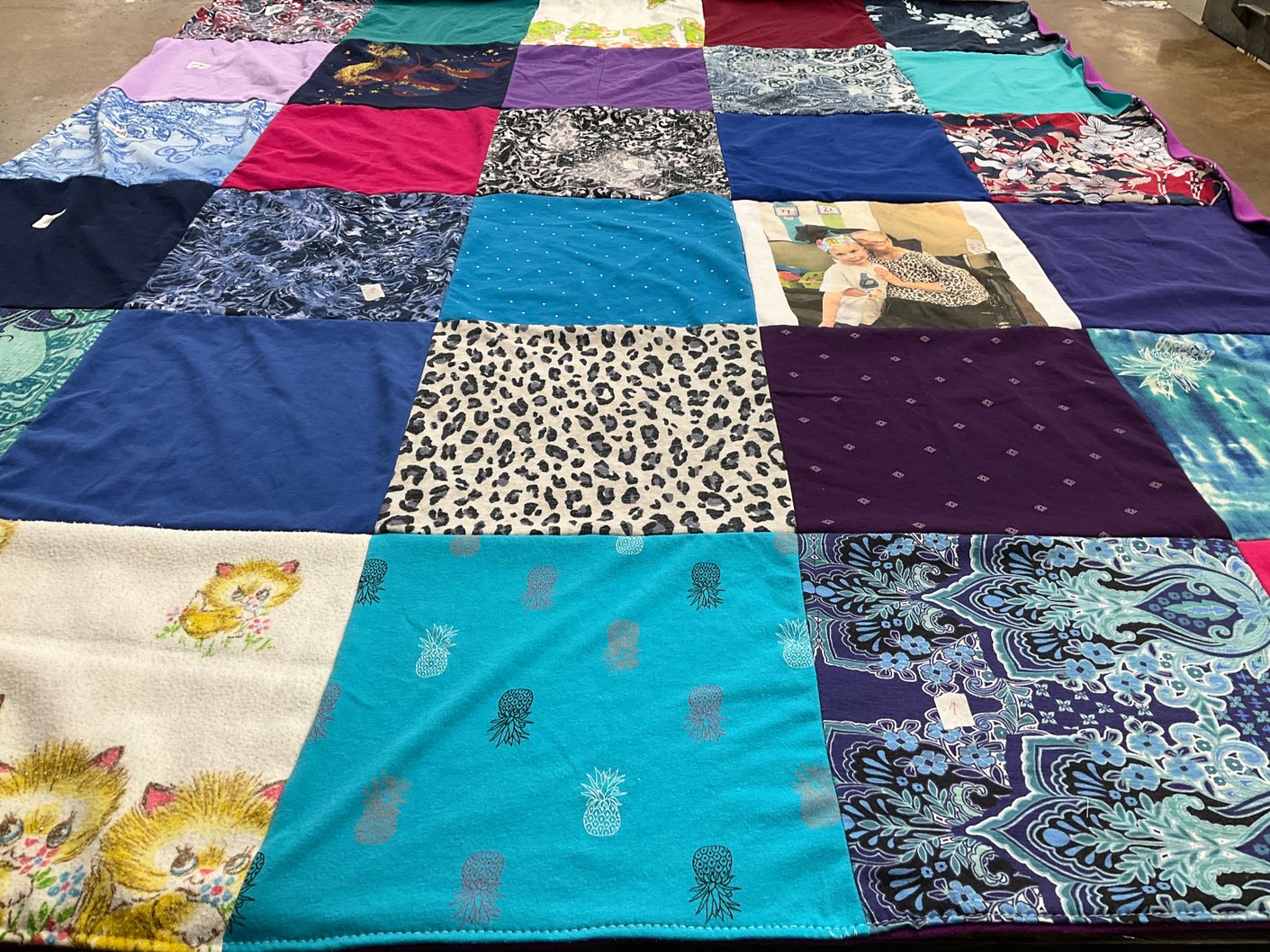 T-shirt quilt with sewing, crafting themes by Elizabeth from WA