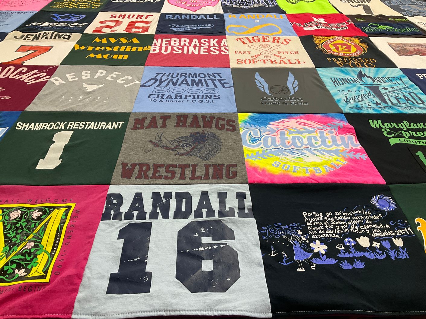 T-shirt quilt featuring catoctin high school softball, nebraska business by Dana from MD