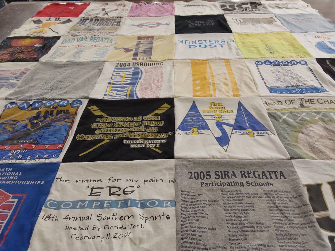 T-shirt quilt featuring golden knights, florida tech rowing team by Rice from FL