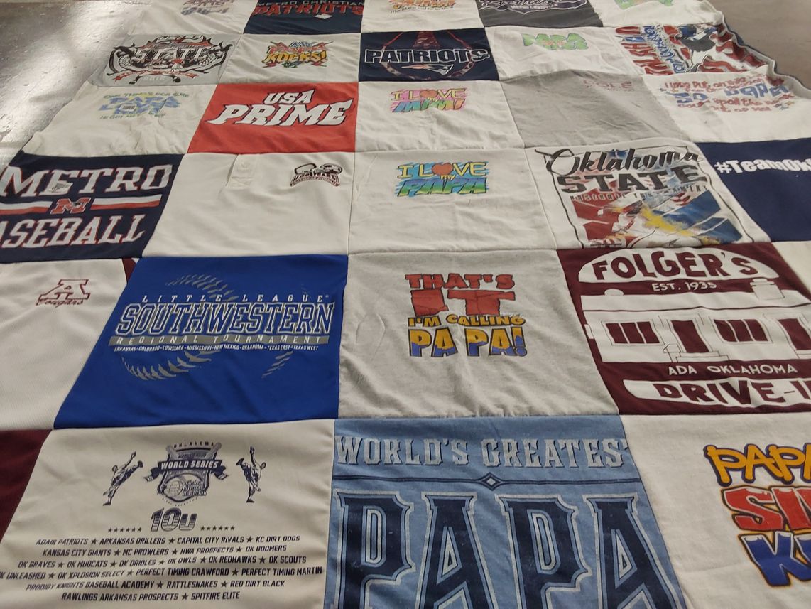T-shirt quilt featuring ada patriots by cory from OK