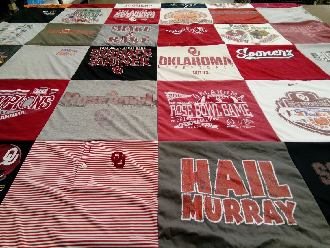 T-shirt quilt featuring university of oklahoma by cory from OK