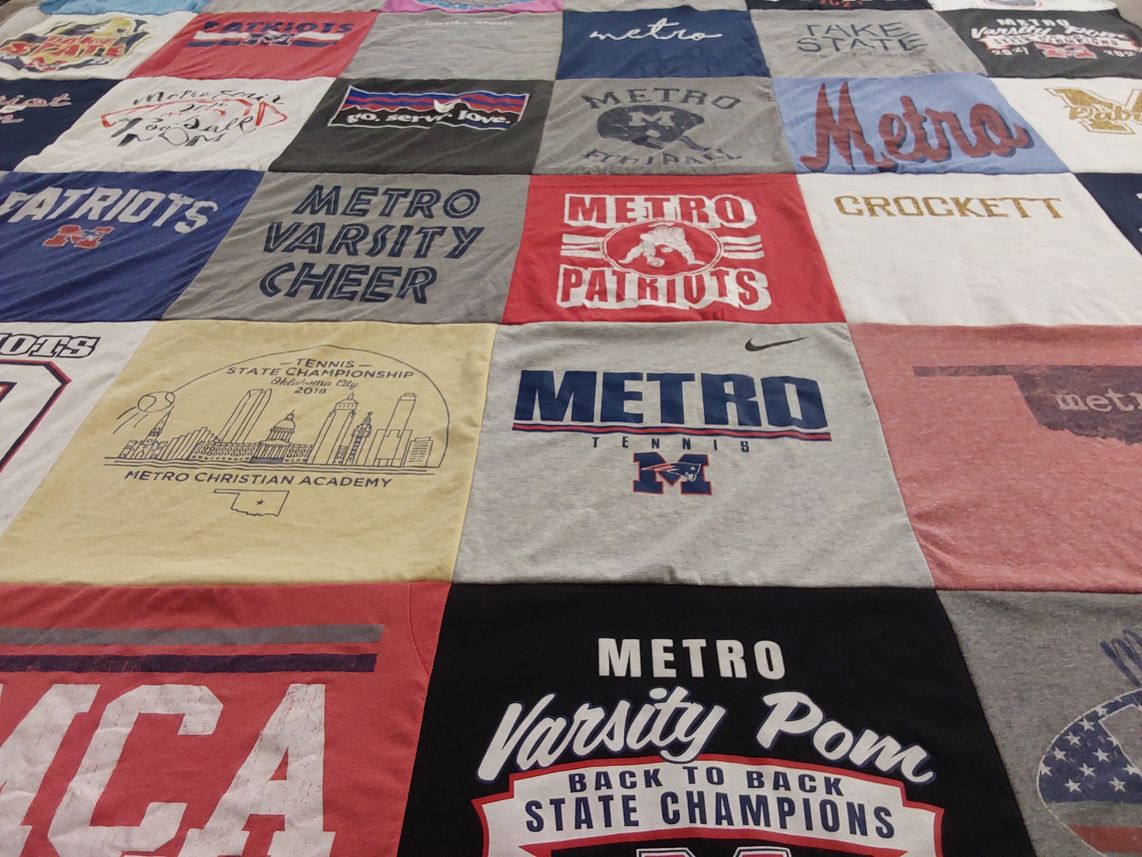 T-shirt quilt featuring metro patriots by cory from OK