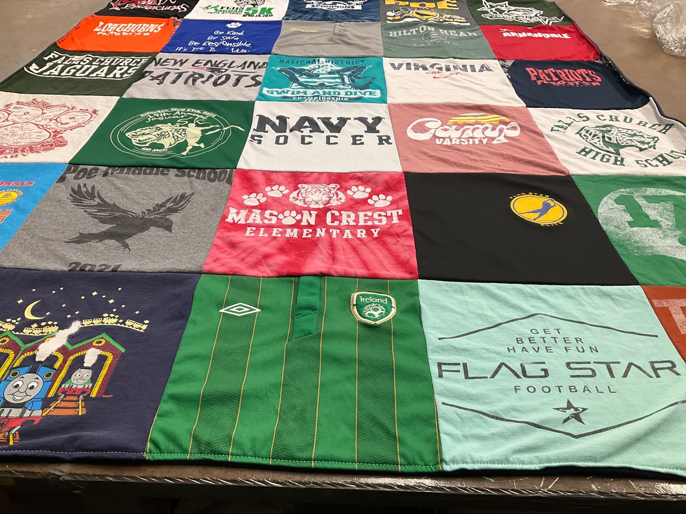 T-shirt quilt featuring new england patriots by Allison from VA