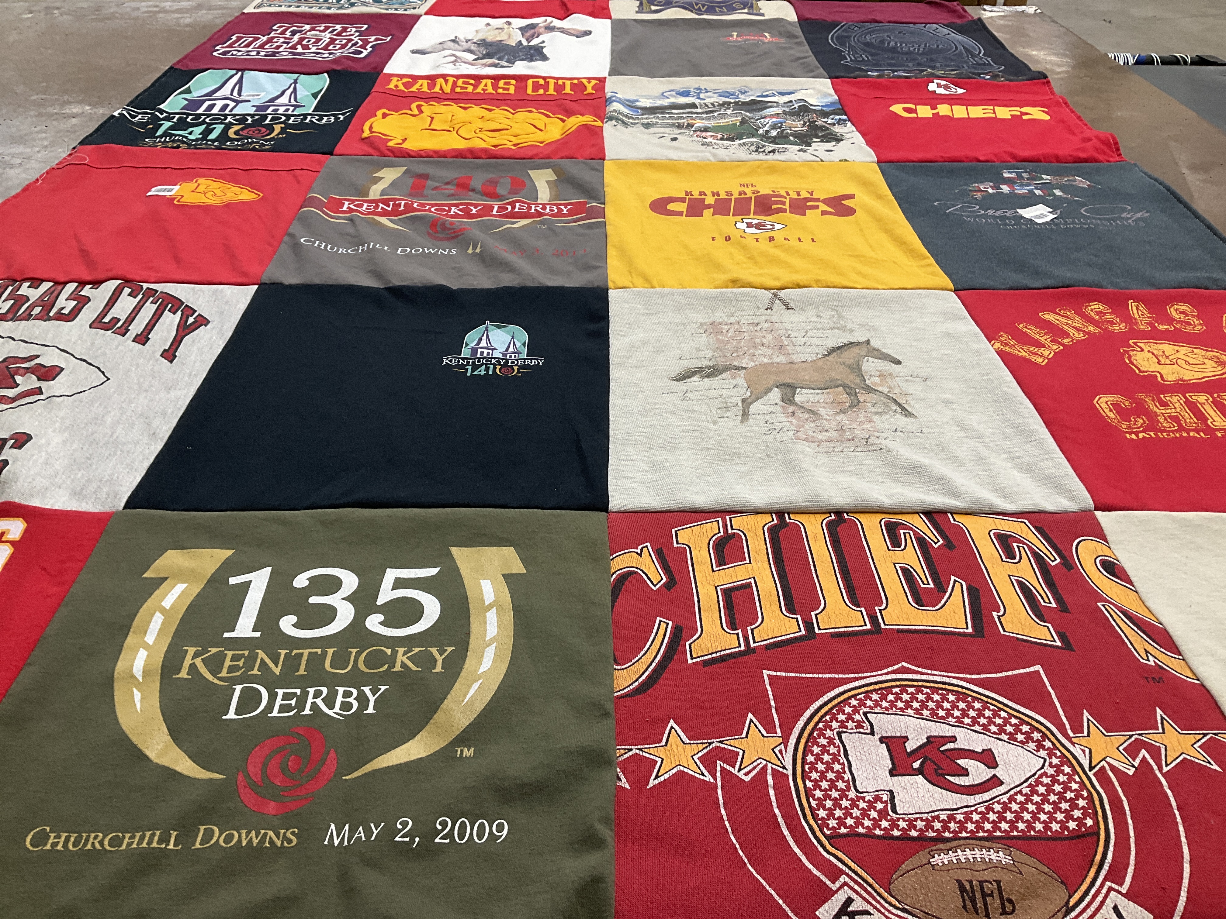 T-shirt quilt featuring kansas city chiefs by Kathleen from NE