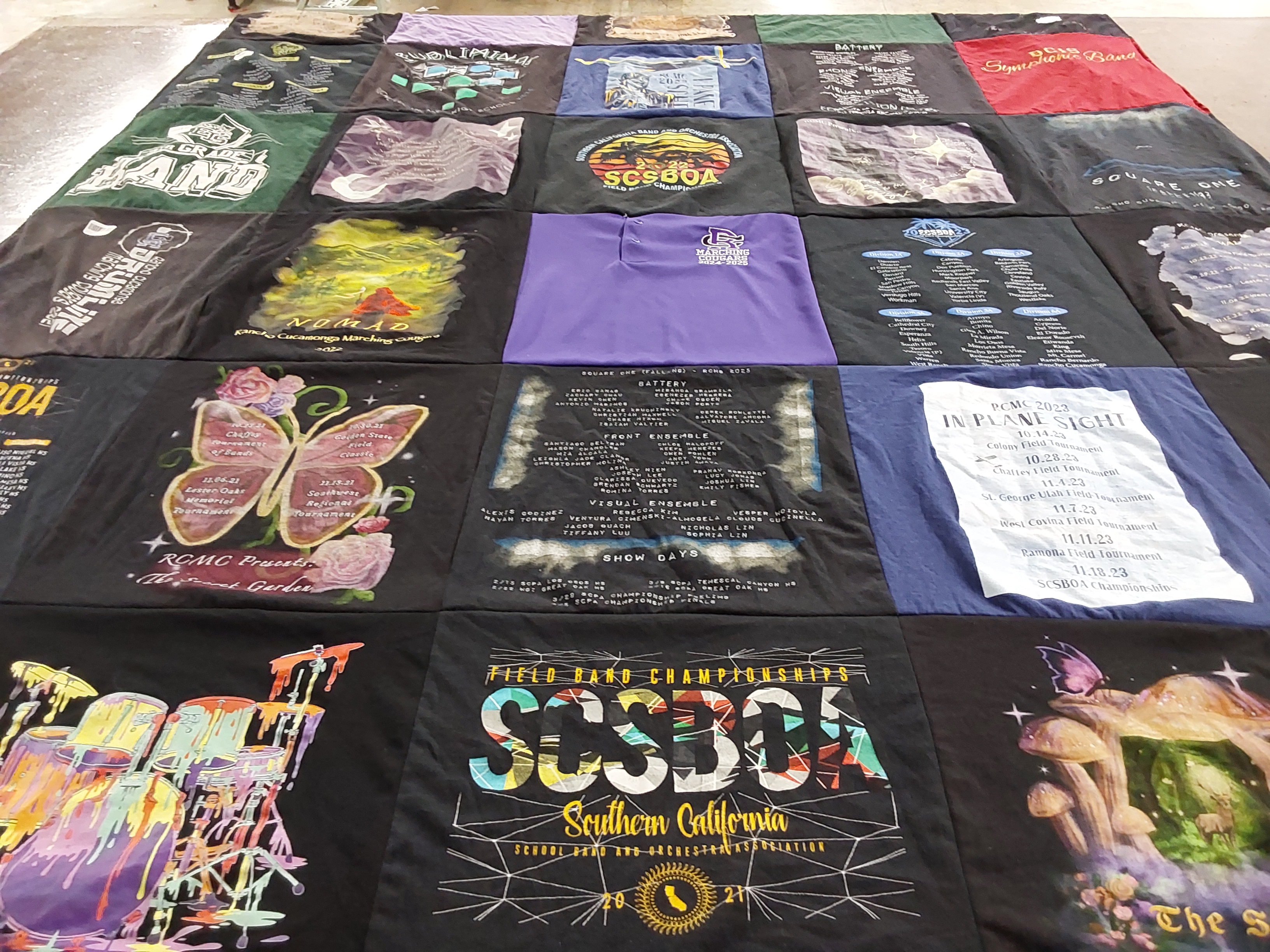 T-shirt quilt with music, performance themes by Lena from CA