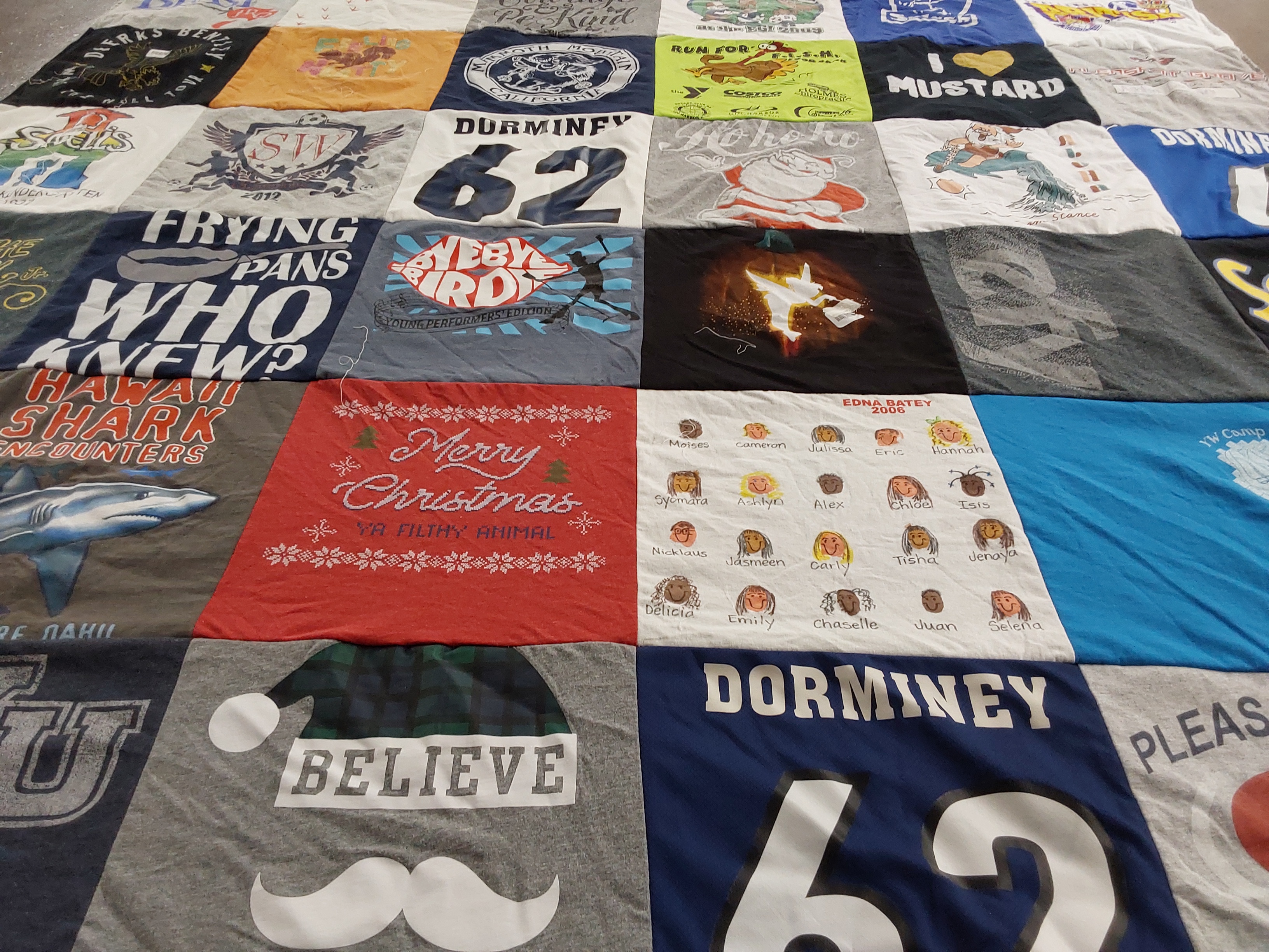 T-shirt quilt from dorminy university by Shannon from CA