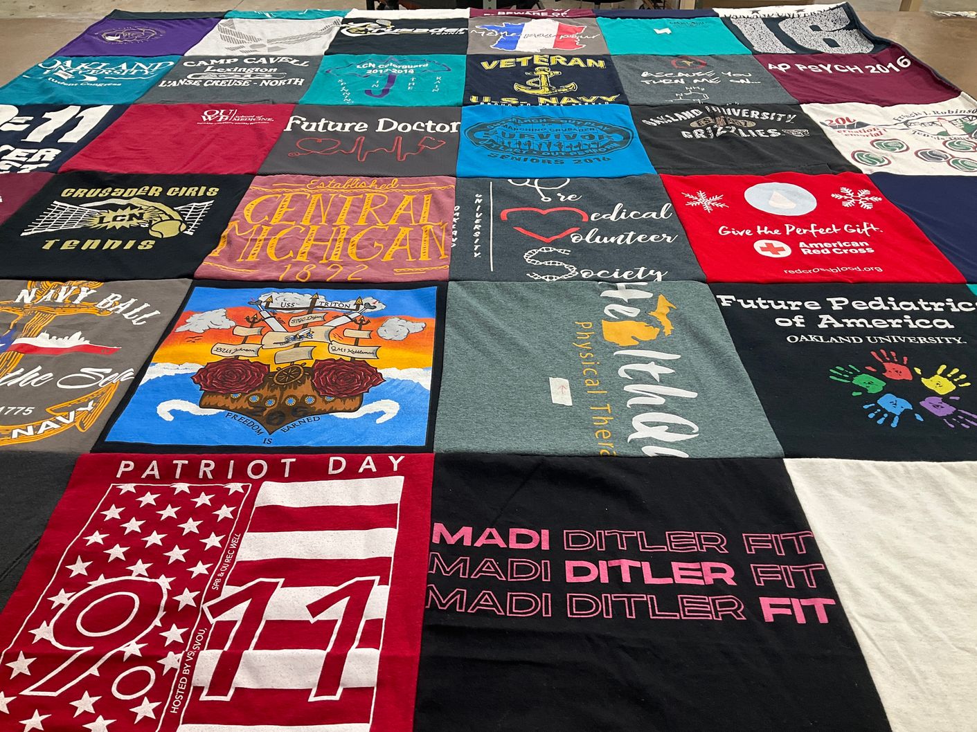 T-shirt quilt featuring crusader tennis by Carolynn from CA