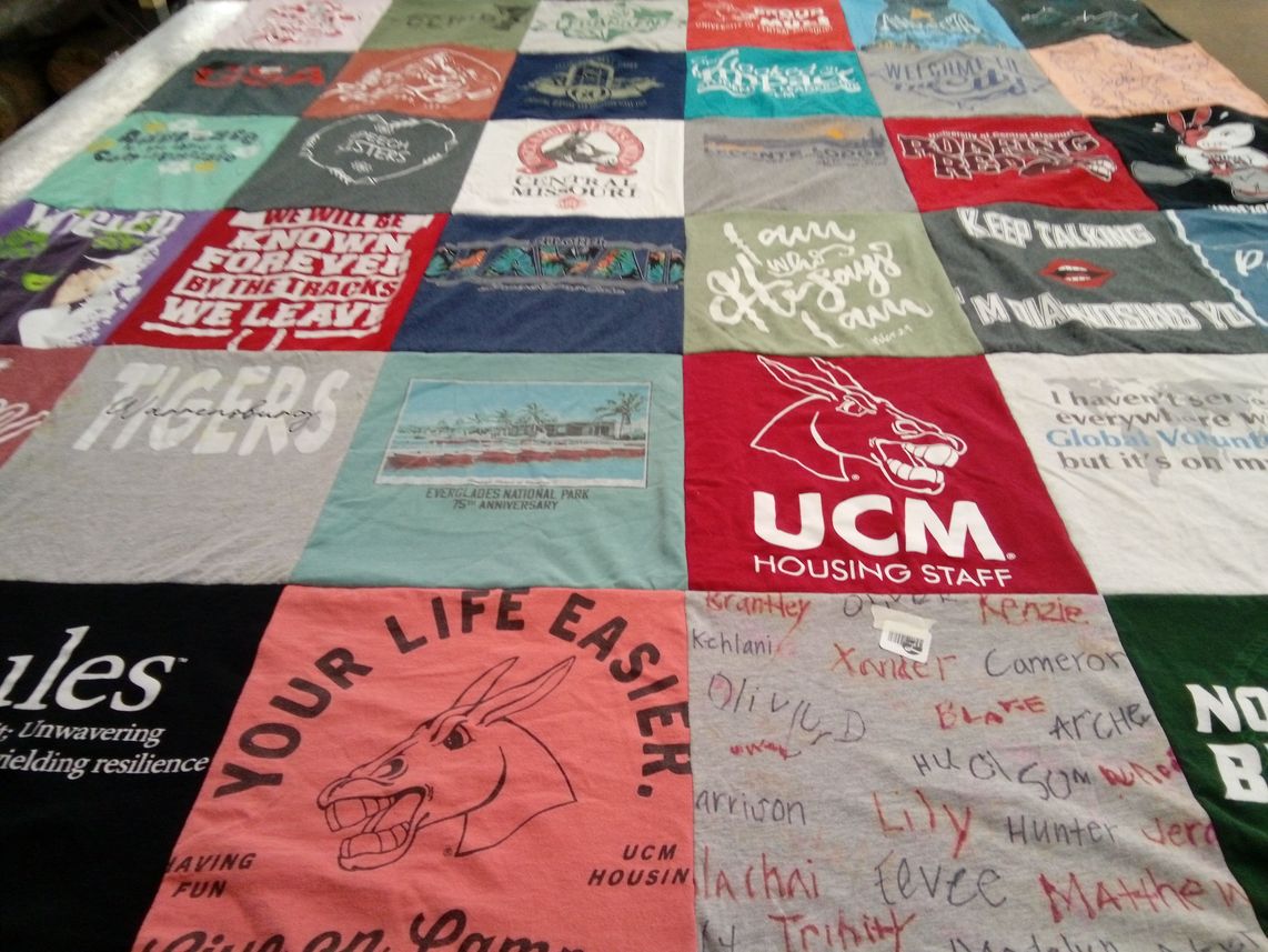 T-shirt quilt from university of central missouri by Kaitlyn from NE