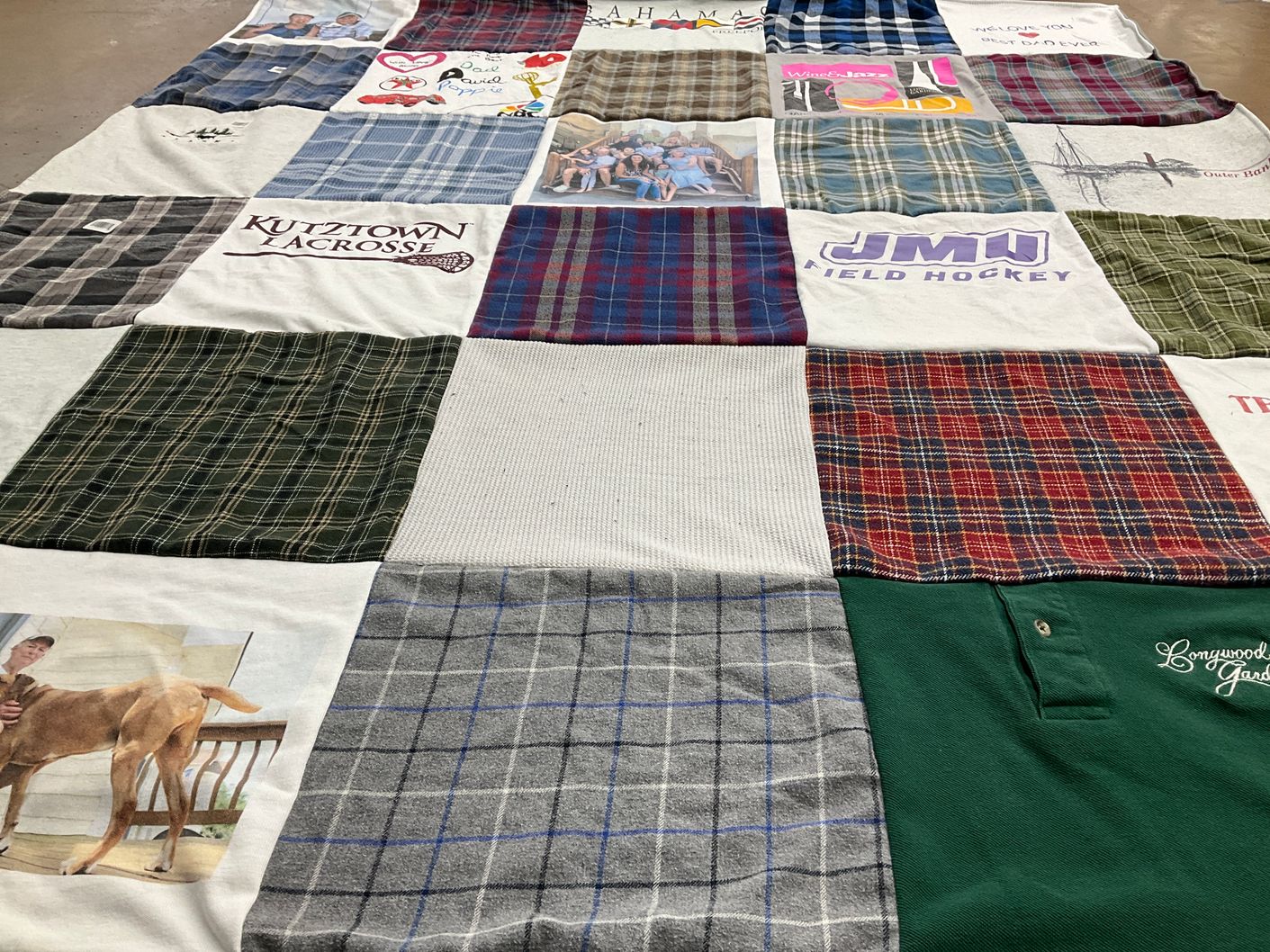 T-shirt quilt featuring kutztown university lacrosse, james madison university field hockey by Courtney from PA