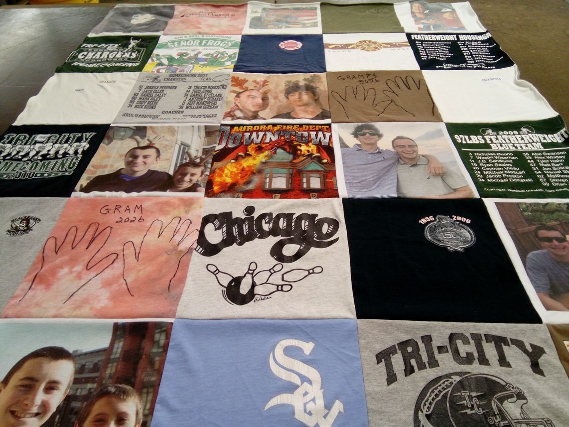 T-shirt quilt from tri-city high school by Tina from IL