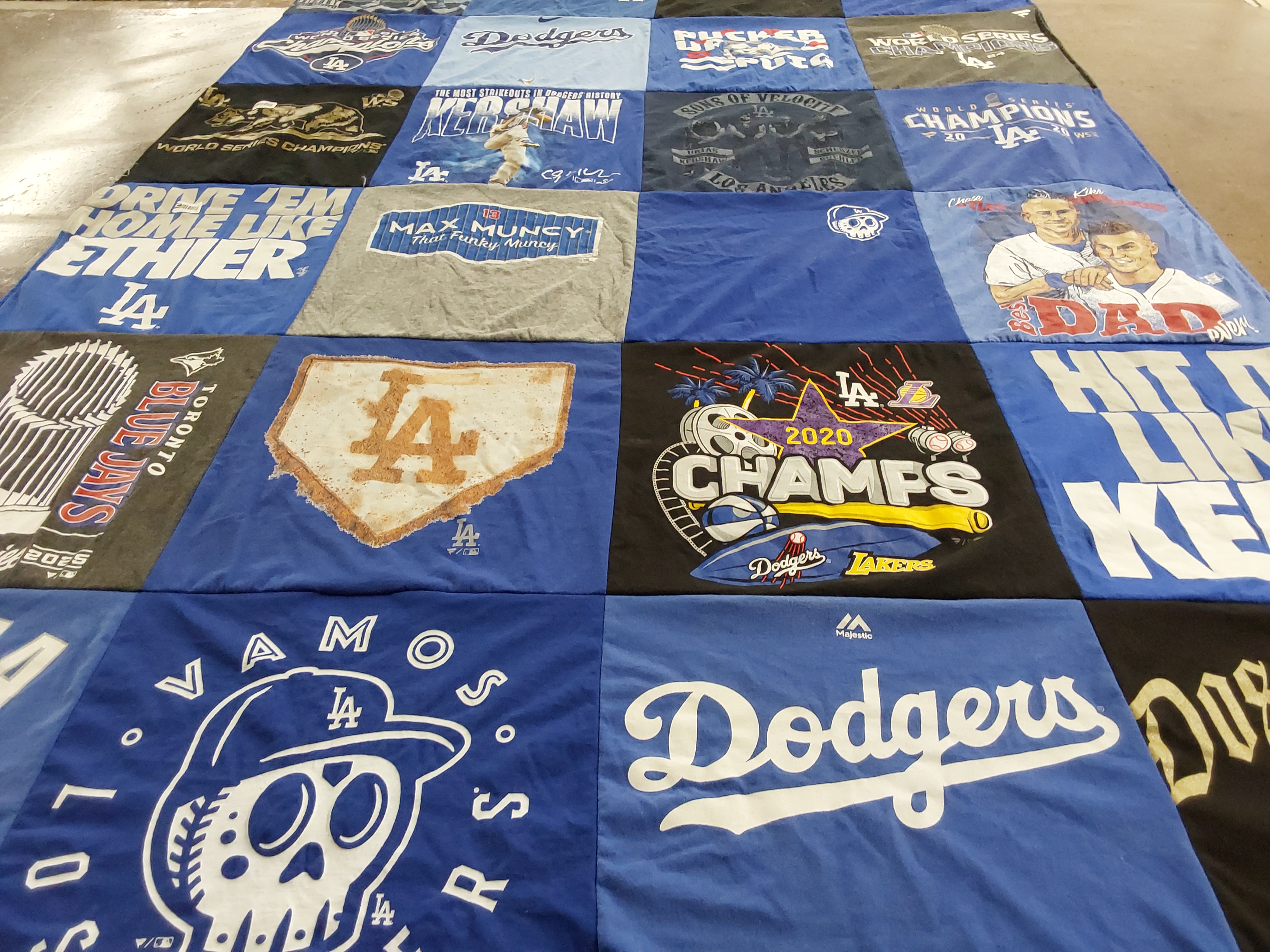 T-shirt quilt featuring los angeles dodgers by Martin from CA
