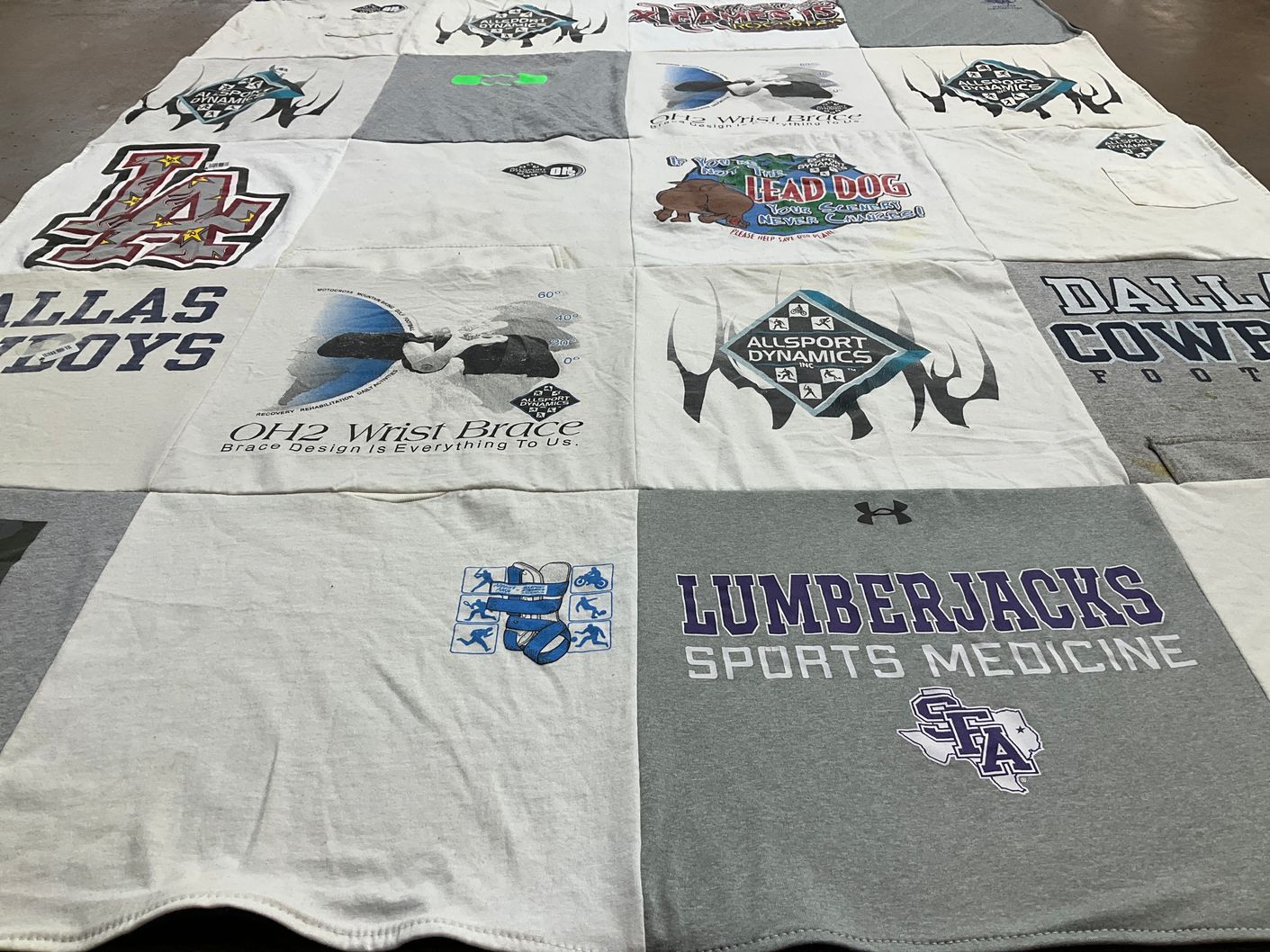 T-shirt quilt featuring lumberjacks sports medicine by Jill from TX
