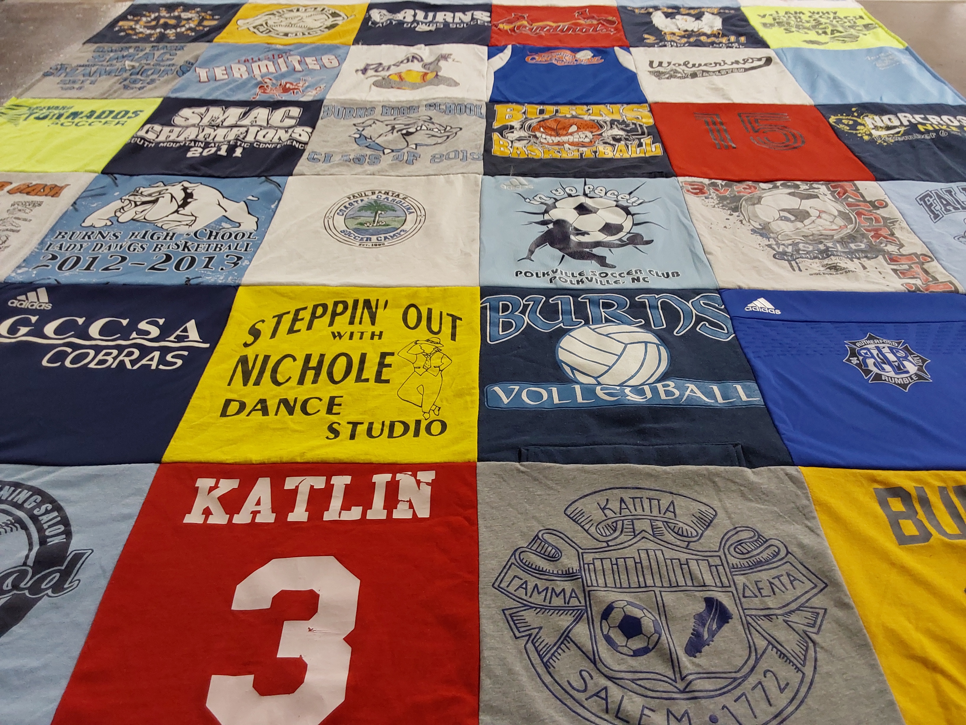 T-shirt quilt featuring burns high school basketball, burns volleyball by Keila from NC