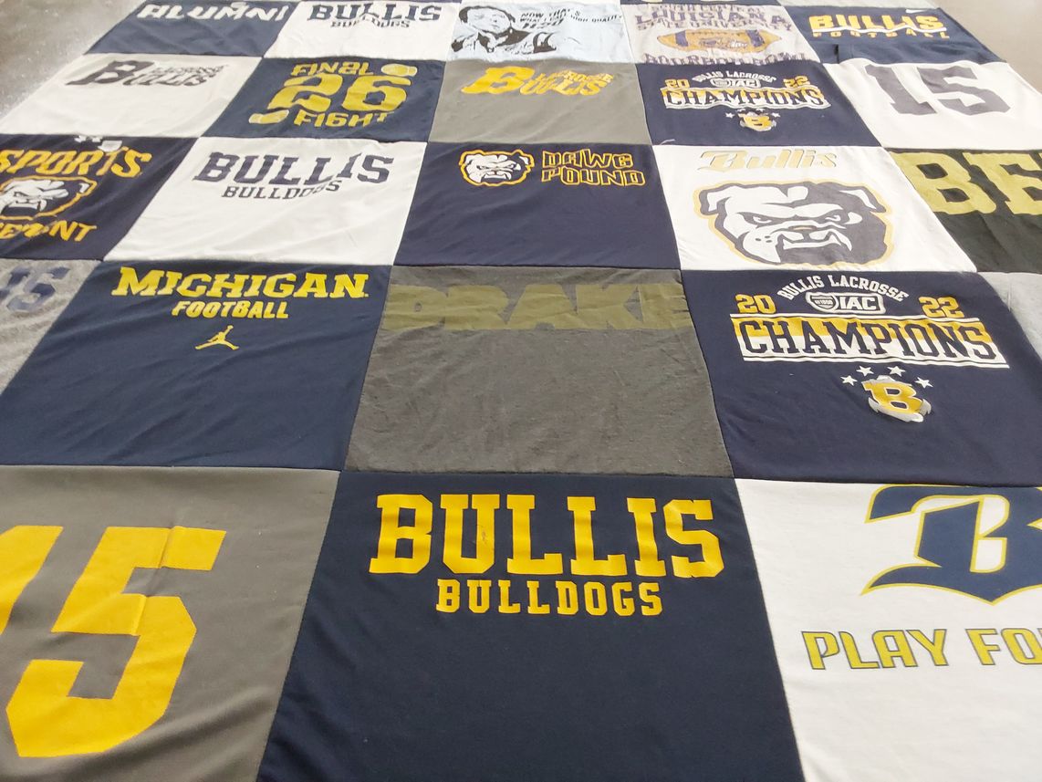 T-shirt quilt featuring bullis school, michigan football team by Demetria from MD