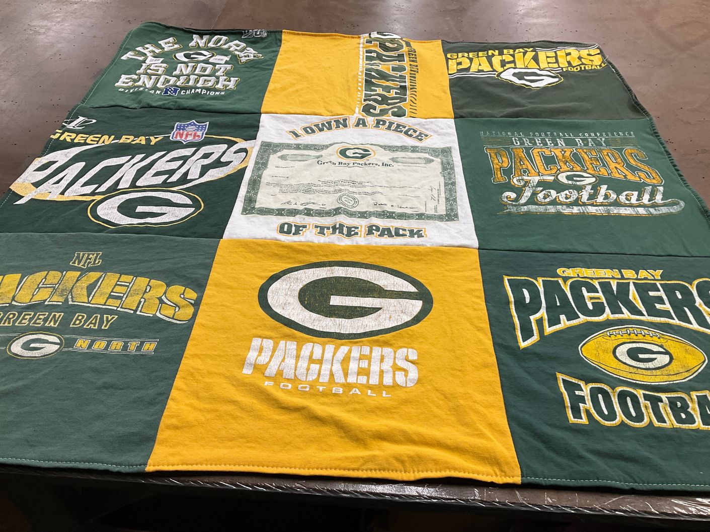 T-shirt quilt featuring green bay packers by Jodi from PA