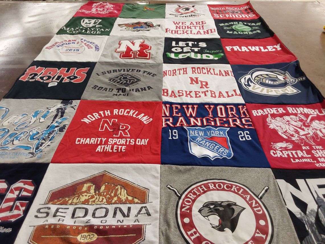 T-shirt quilt featuring new york rangers by Jennifer from NY