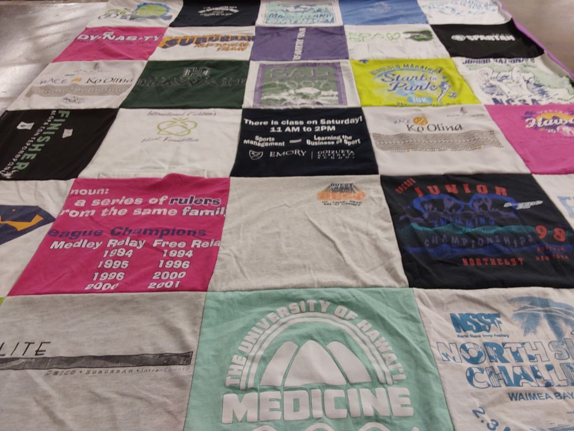 T-shirt quilt from university of hawaii, emory university by S from HI