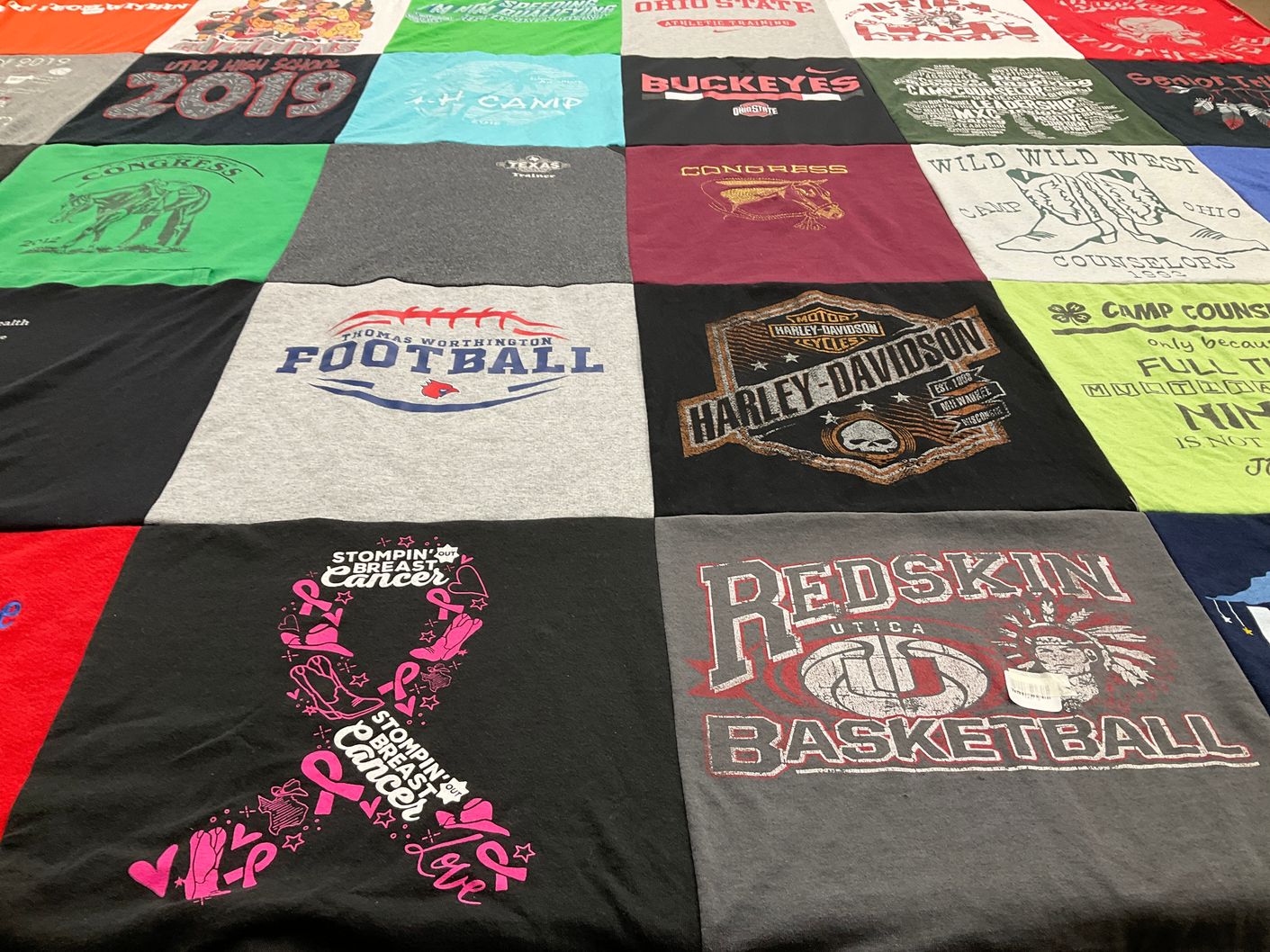 T-shirt quilt featuring utica basketball, thomas worthington football by Michael from OH