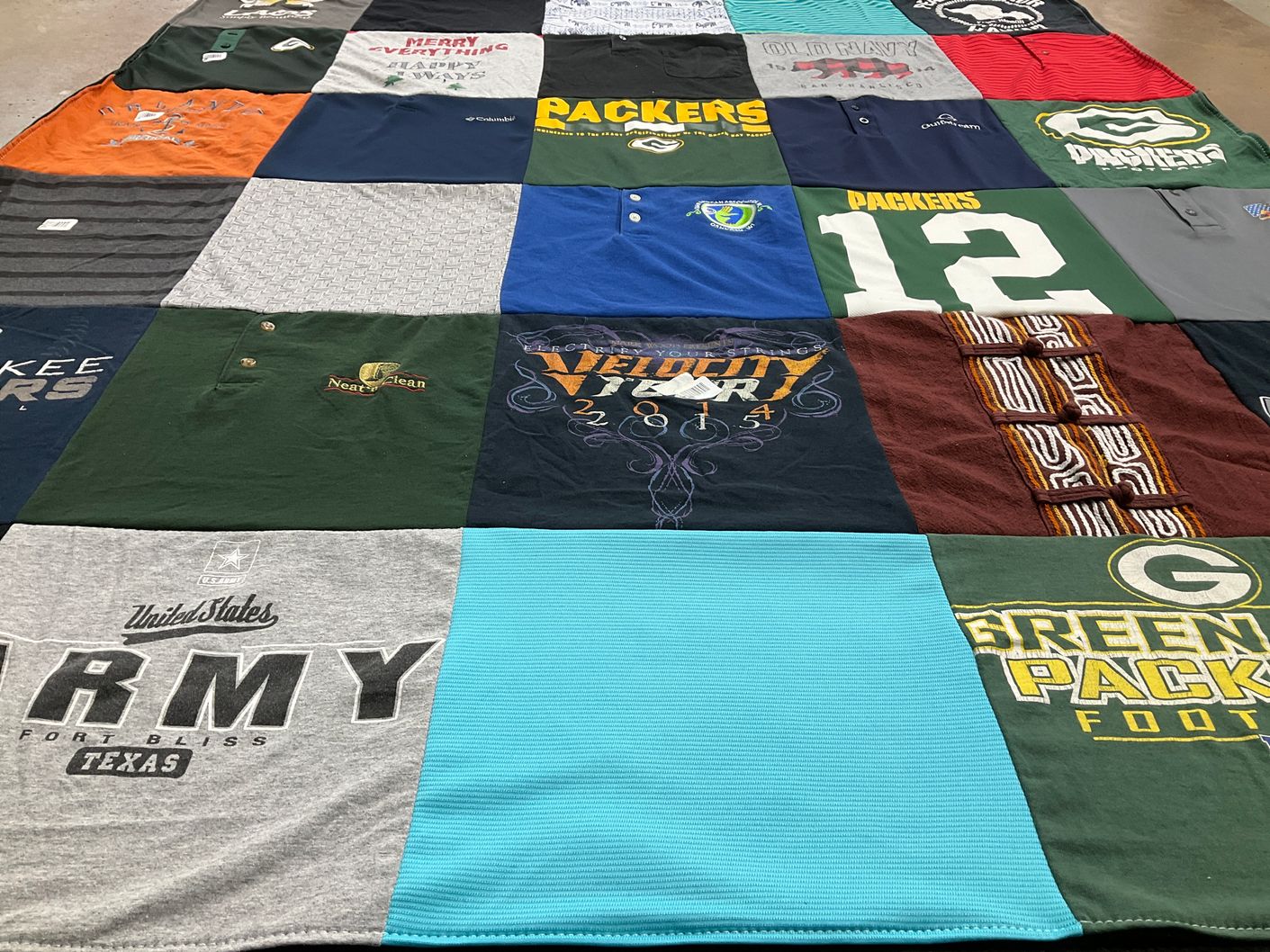 T-shirt quilt featuring green bay packers by Khou from WI