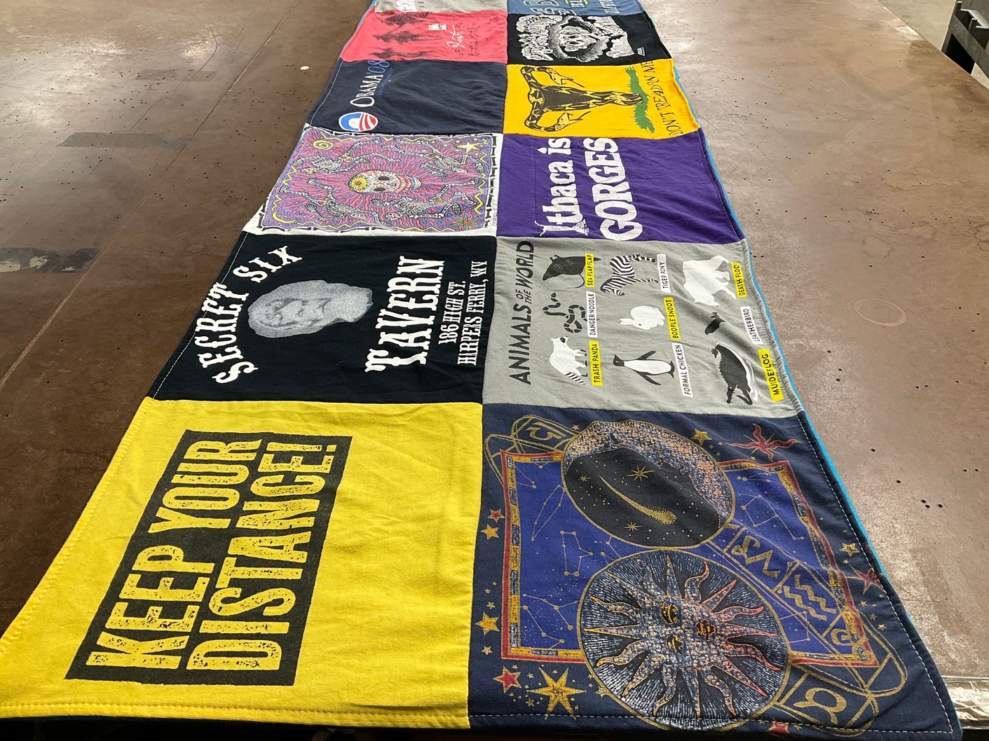 T-shirt quilt from ithaca college by Marion from PA