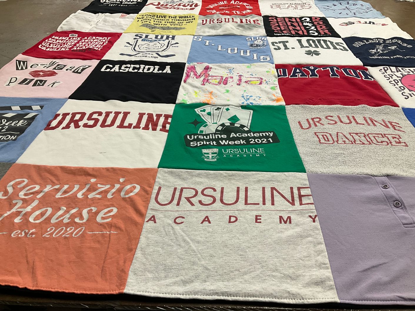 T-shirt quilt from ursuline academy by Lisa from MO