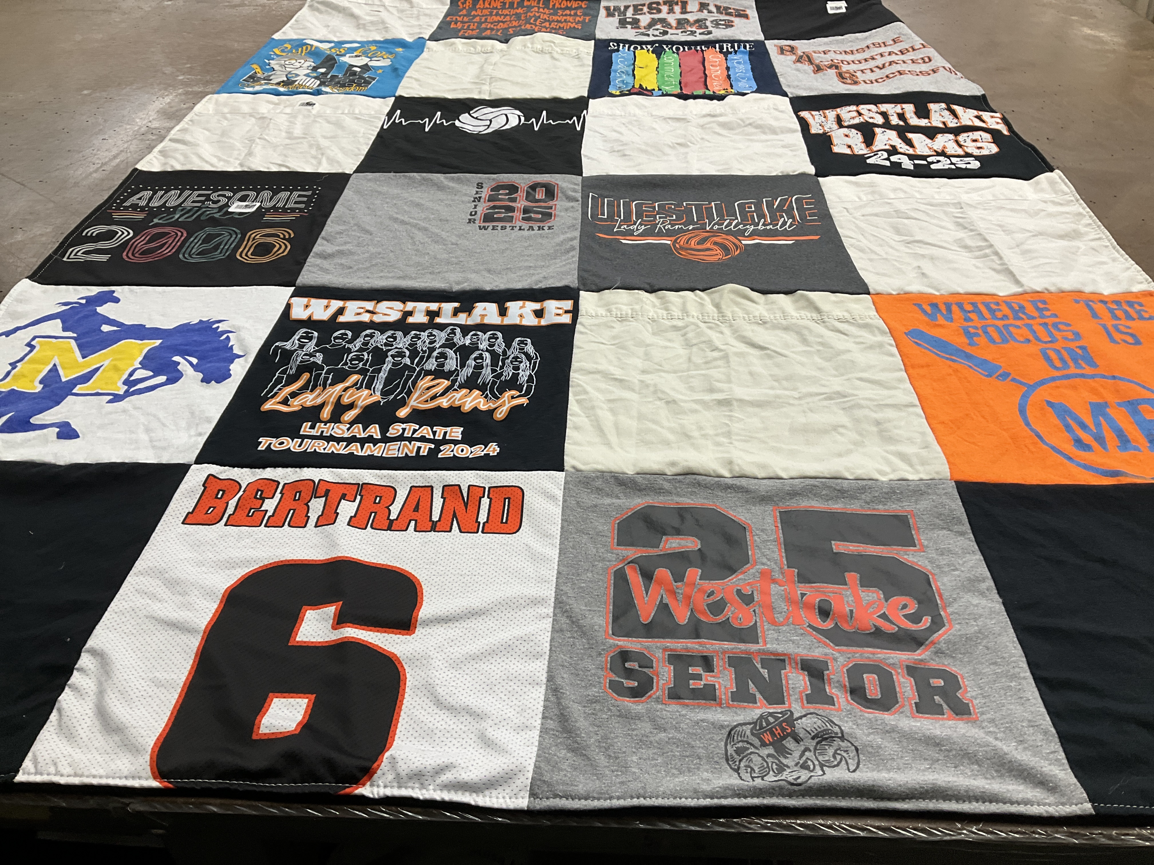 T-shirt quilt featuring westlake high school volleyball, westlake high school football by Tonya from LA