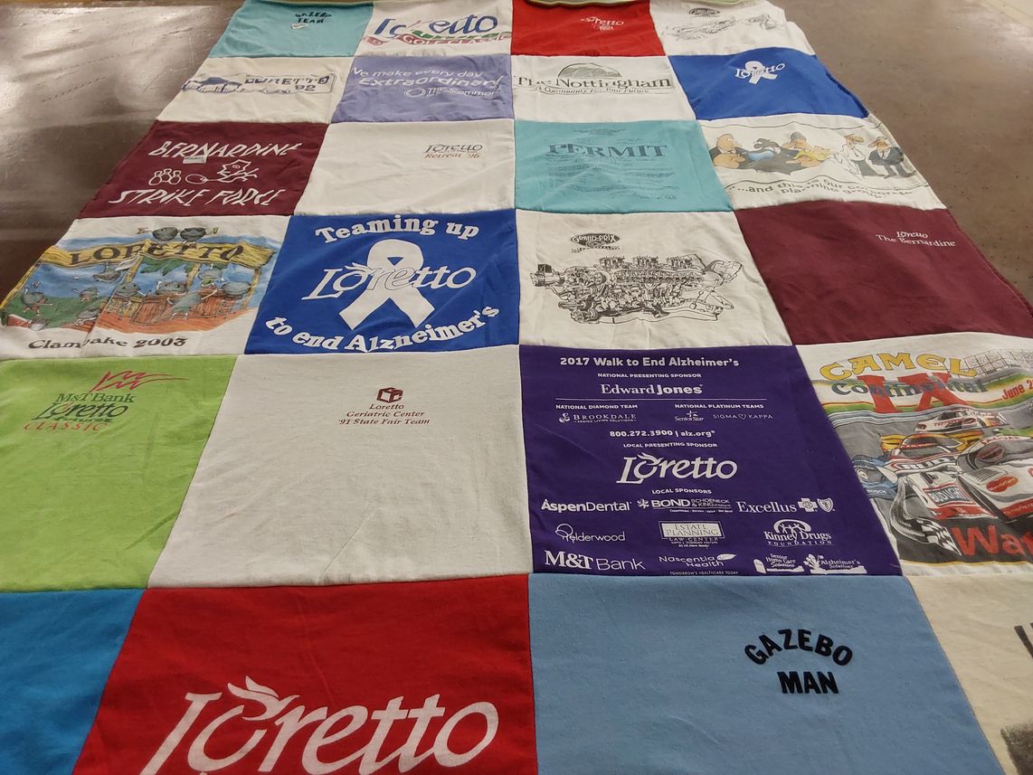 T-shirt quilt with charity, health themes by Mackenzie from NY