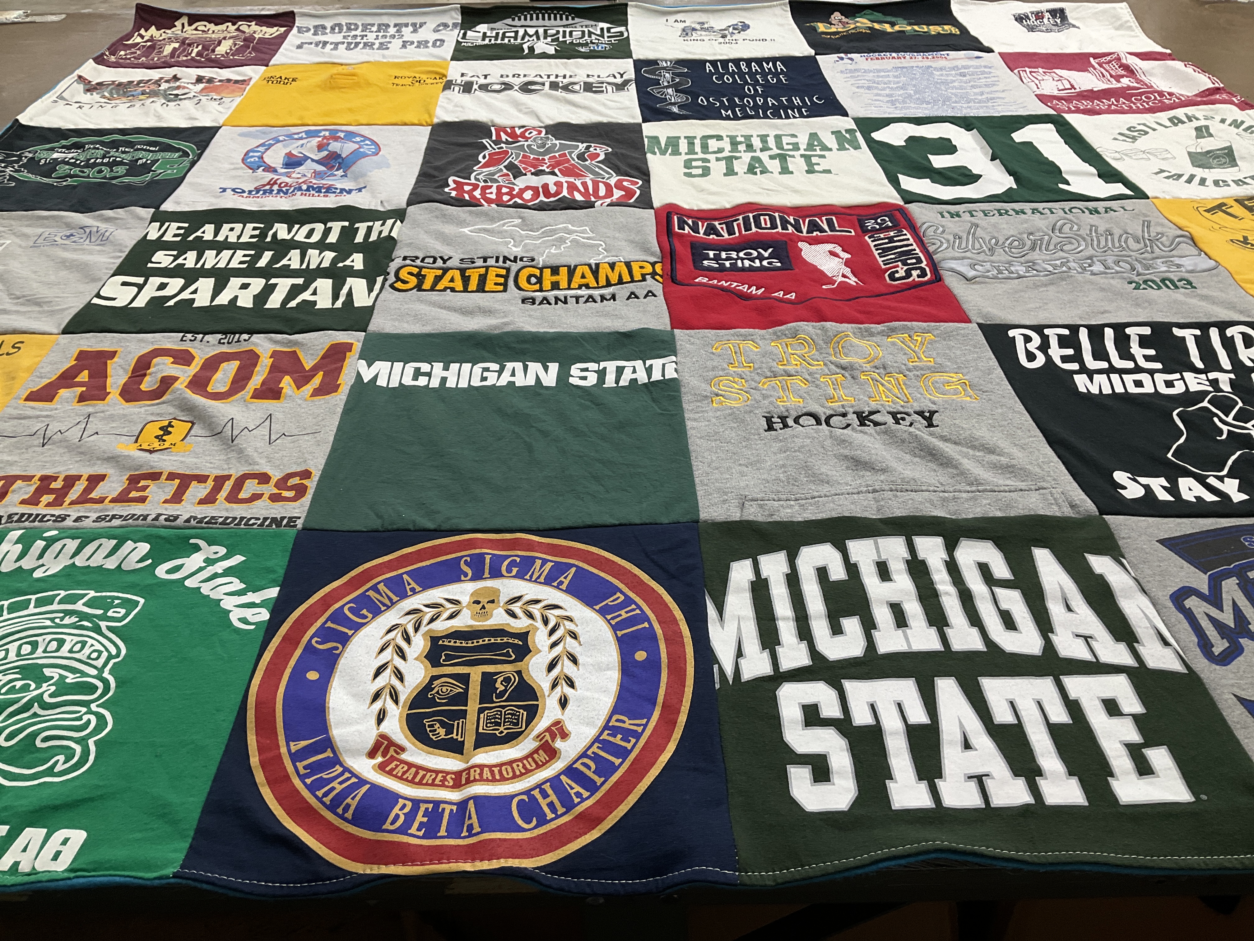 T-shirt quilt featuring troy sting hockey by Denise from MI