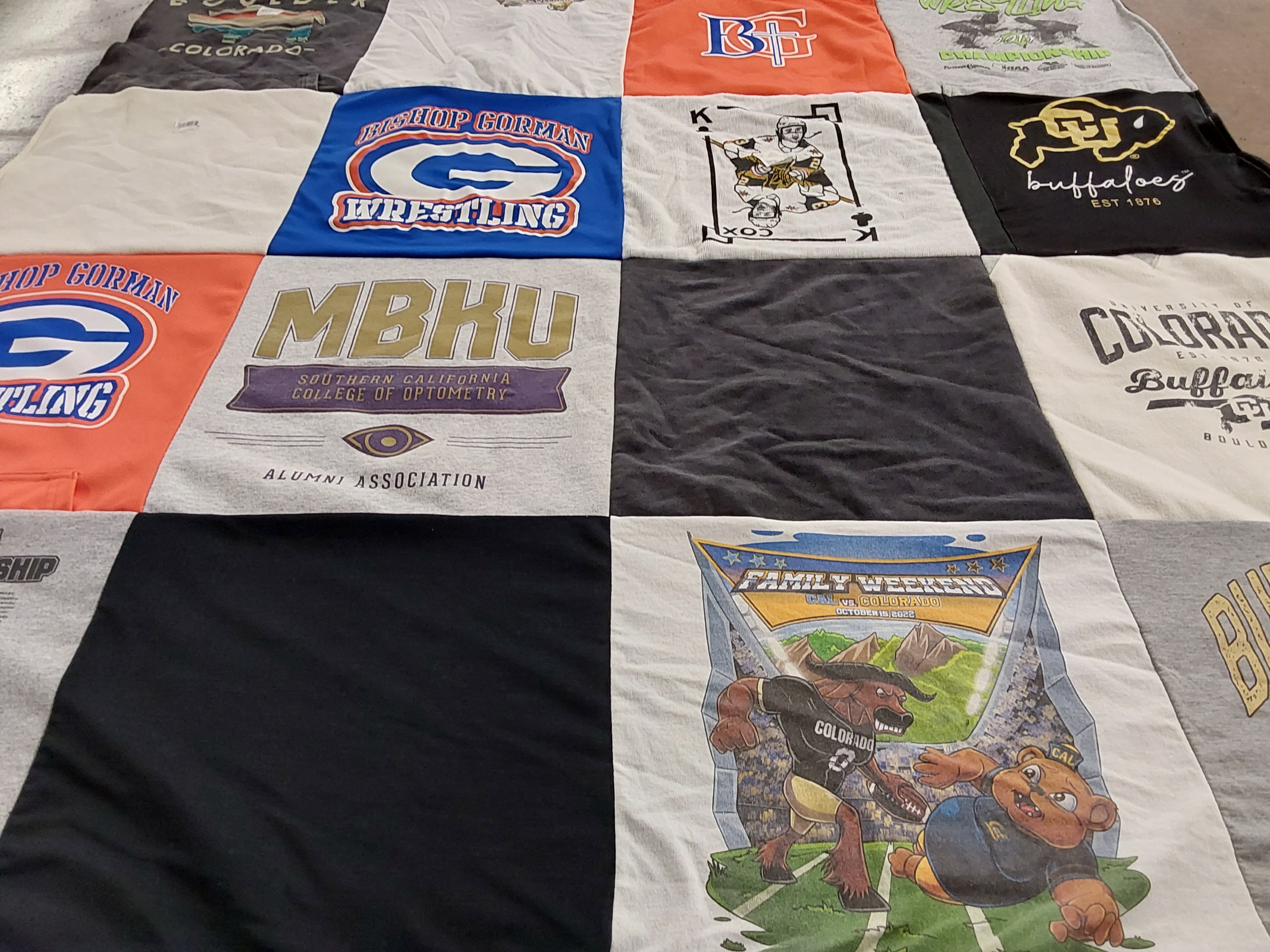 T-shirt quilt featuring buffaloes, bishop gorman wrestling by Jennifer from NV