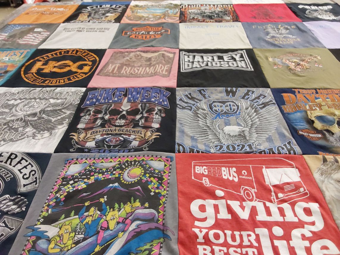 T-shirt quilt with motorcycle, bikes themes by Robert from FL