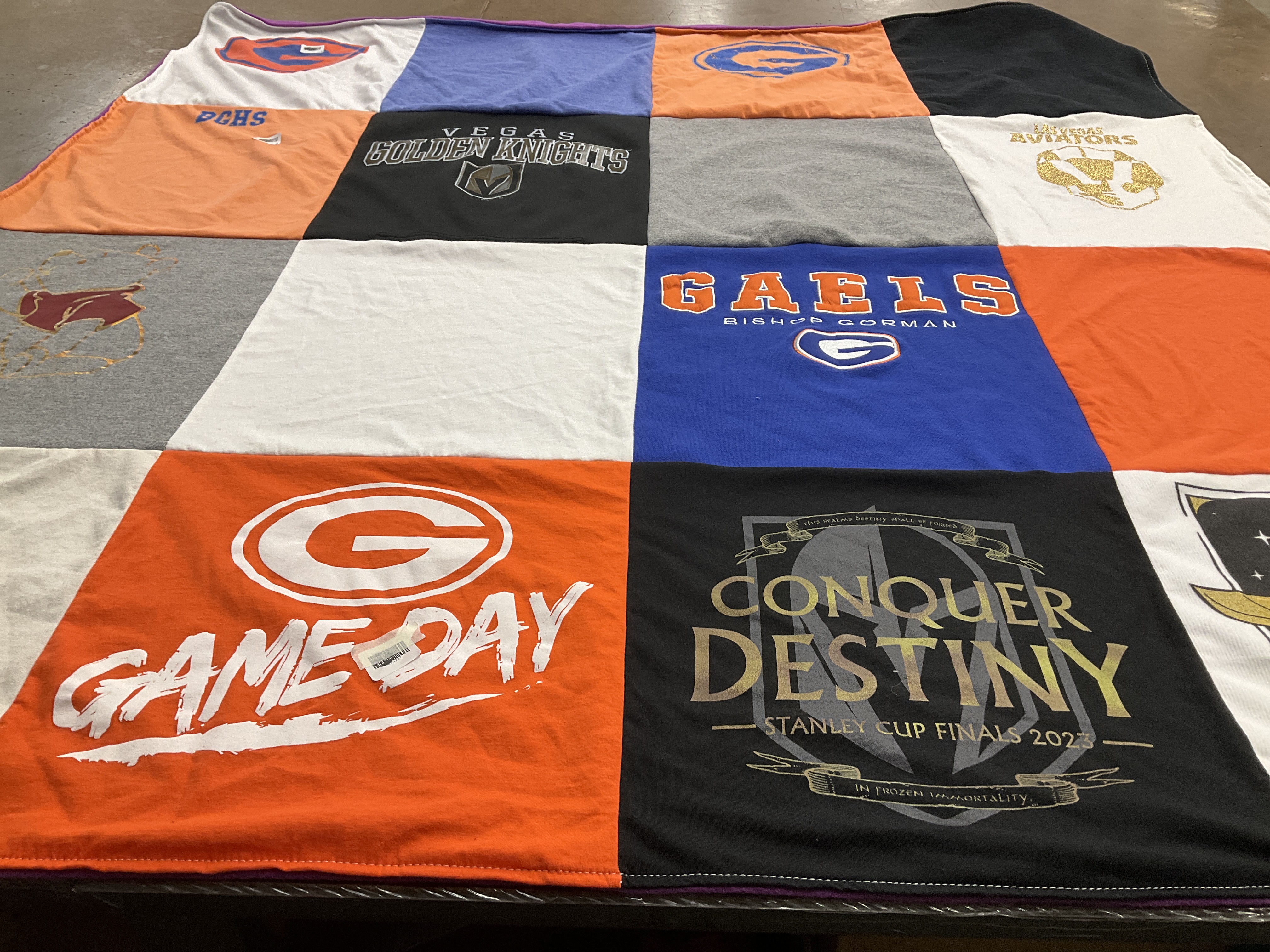 T-shirt quilt featuring vegas golden knights, las vegas aviators by Jennifer from NV