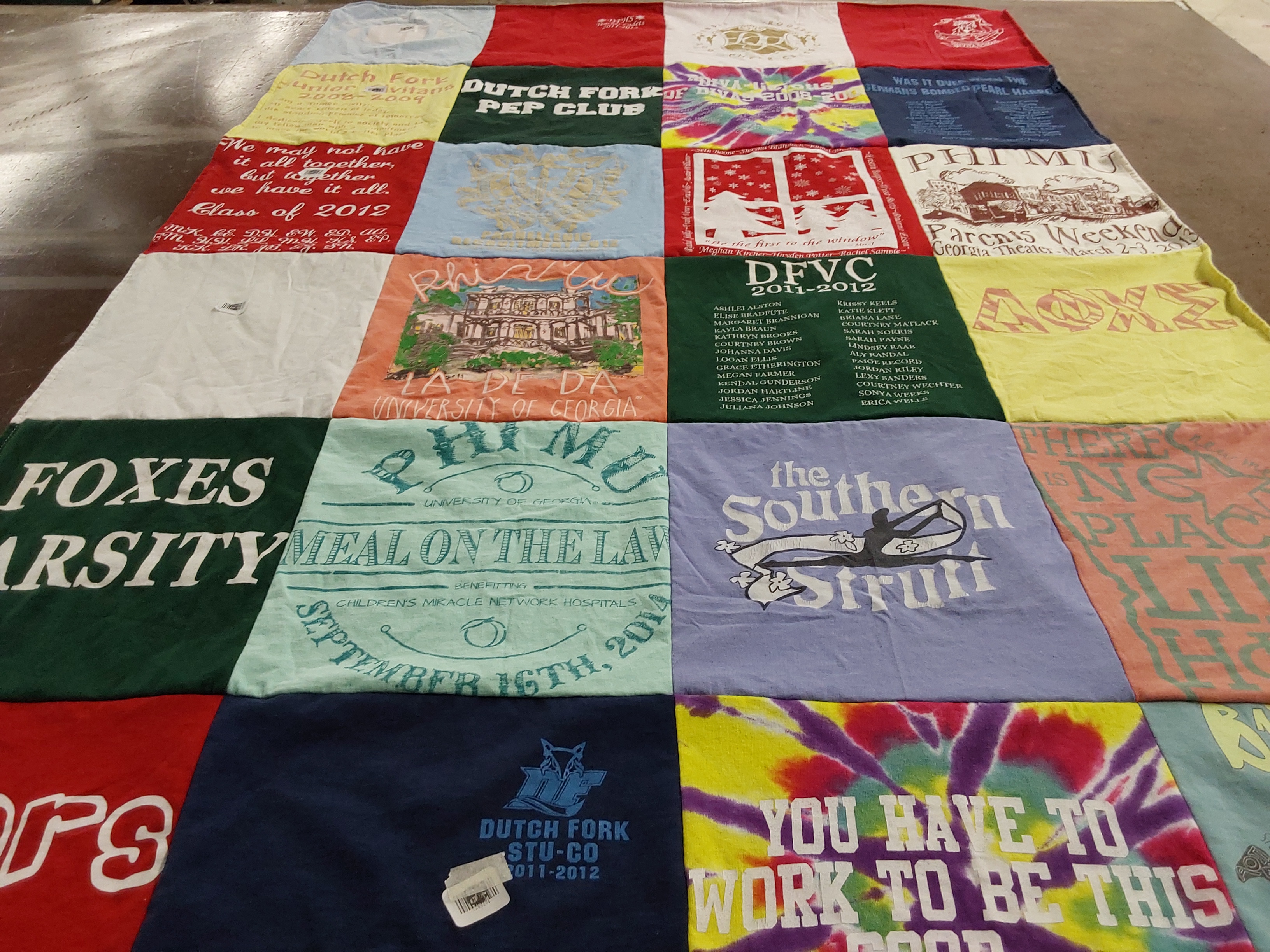 T-shirt quilt featuring dutch fork high school, foxes varsity by Robyn from SC