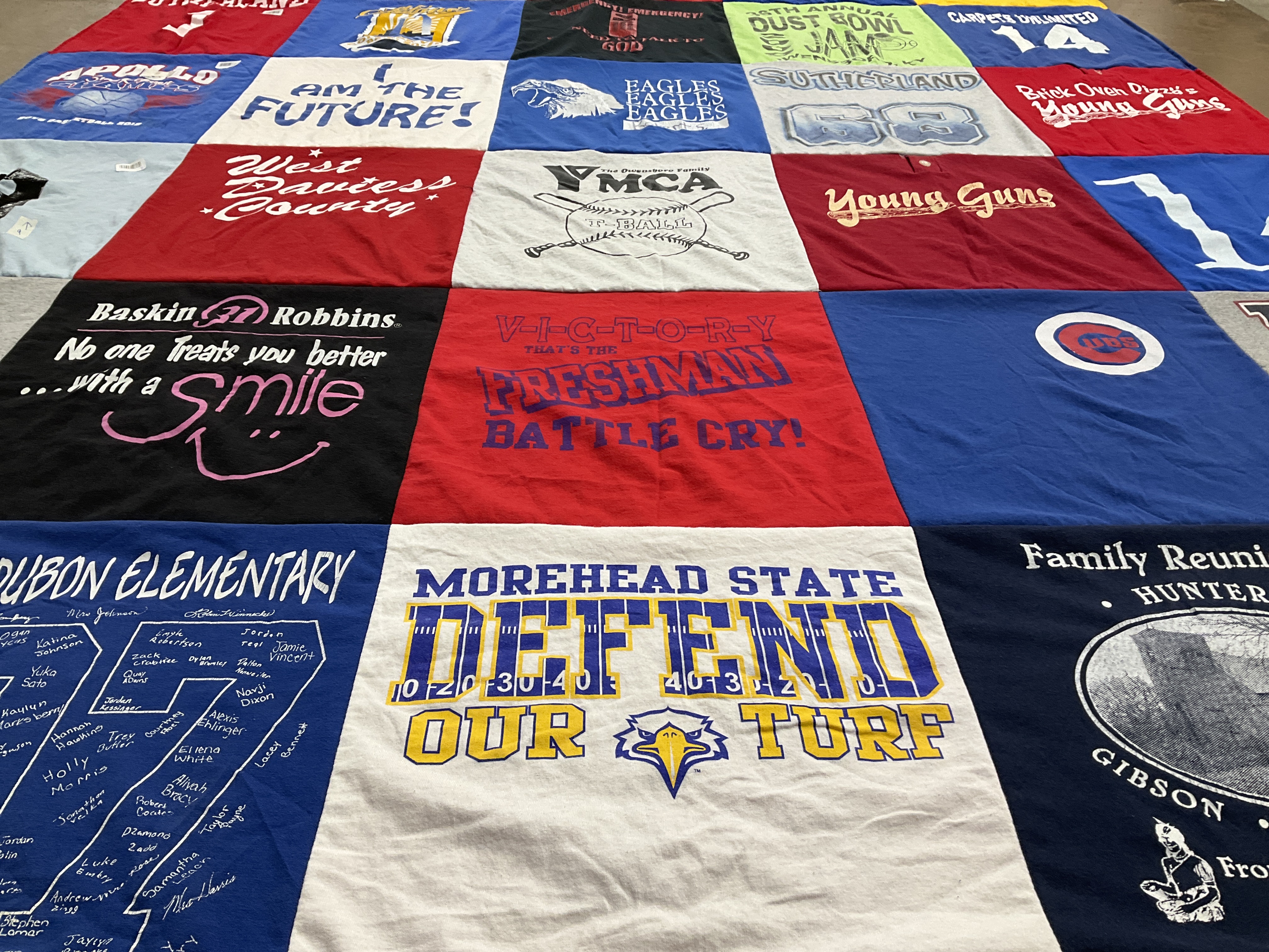 T-shirt quilt featuring morehead state university, cubs by Pamela from KY