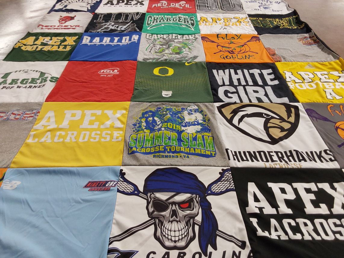 T-shirt quilt featuring apex lacrosse, thunderhawks lacrosse by Susan from NC
