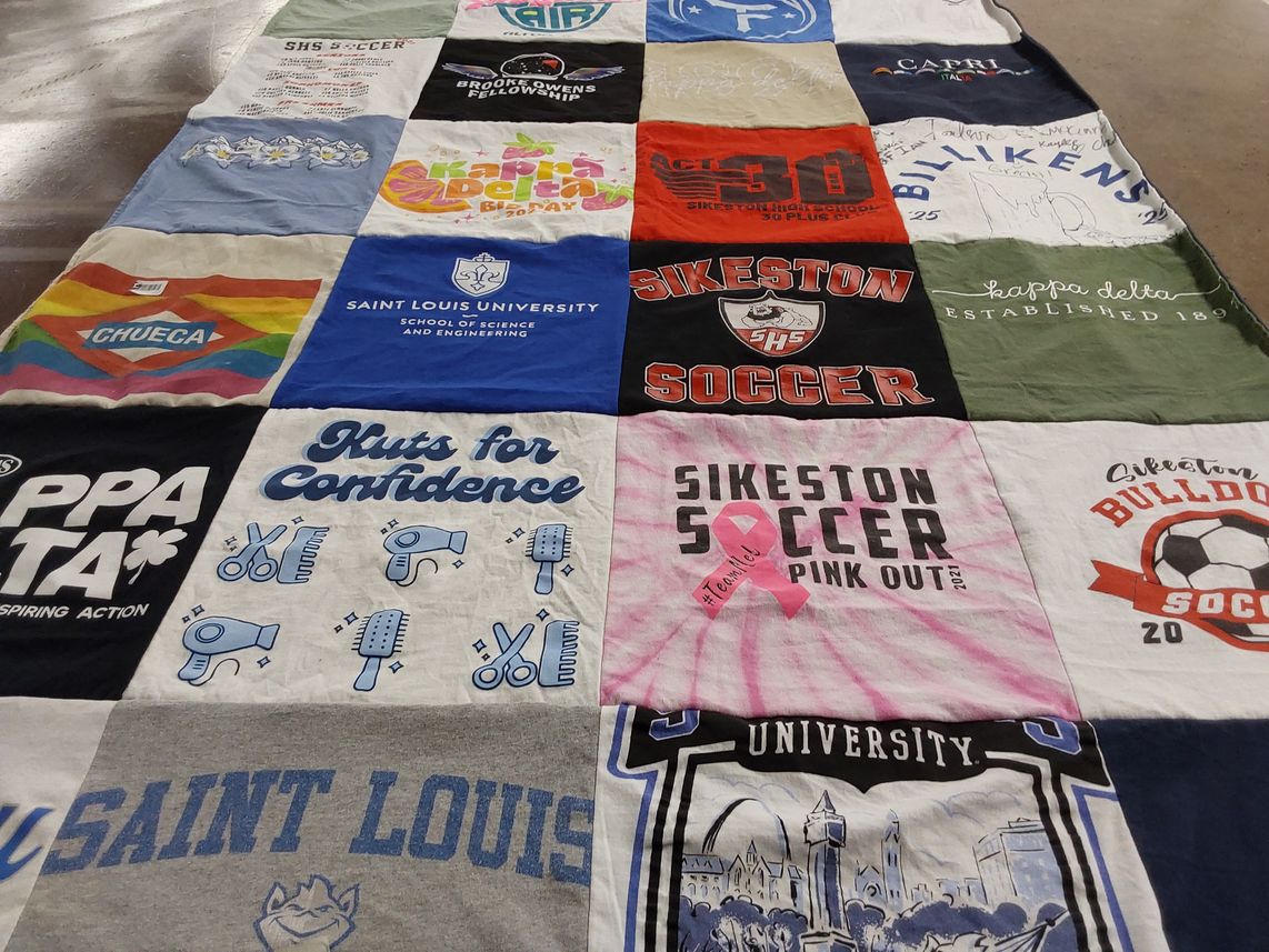 T-shirt quilt featuring shs soccer, sikeston soccer by Judy from MO