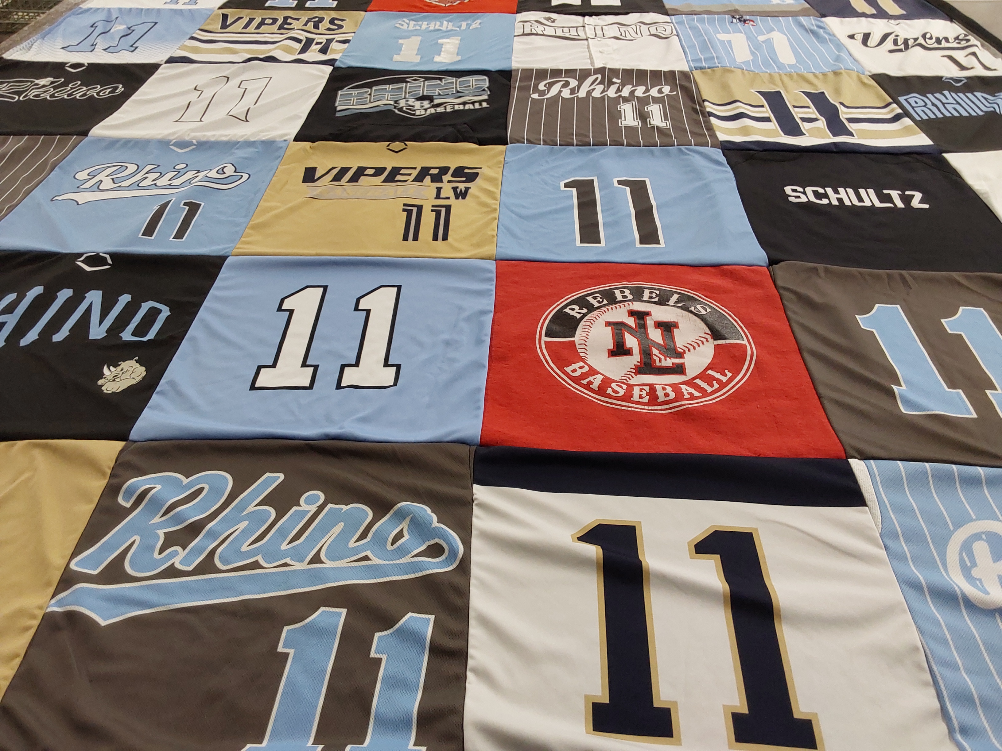 T-shirt quilt with baseball themes by Melissa from IL