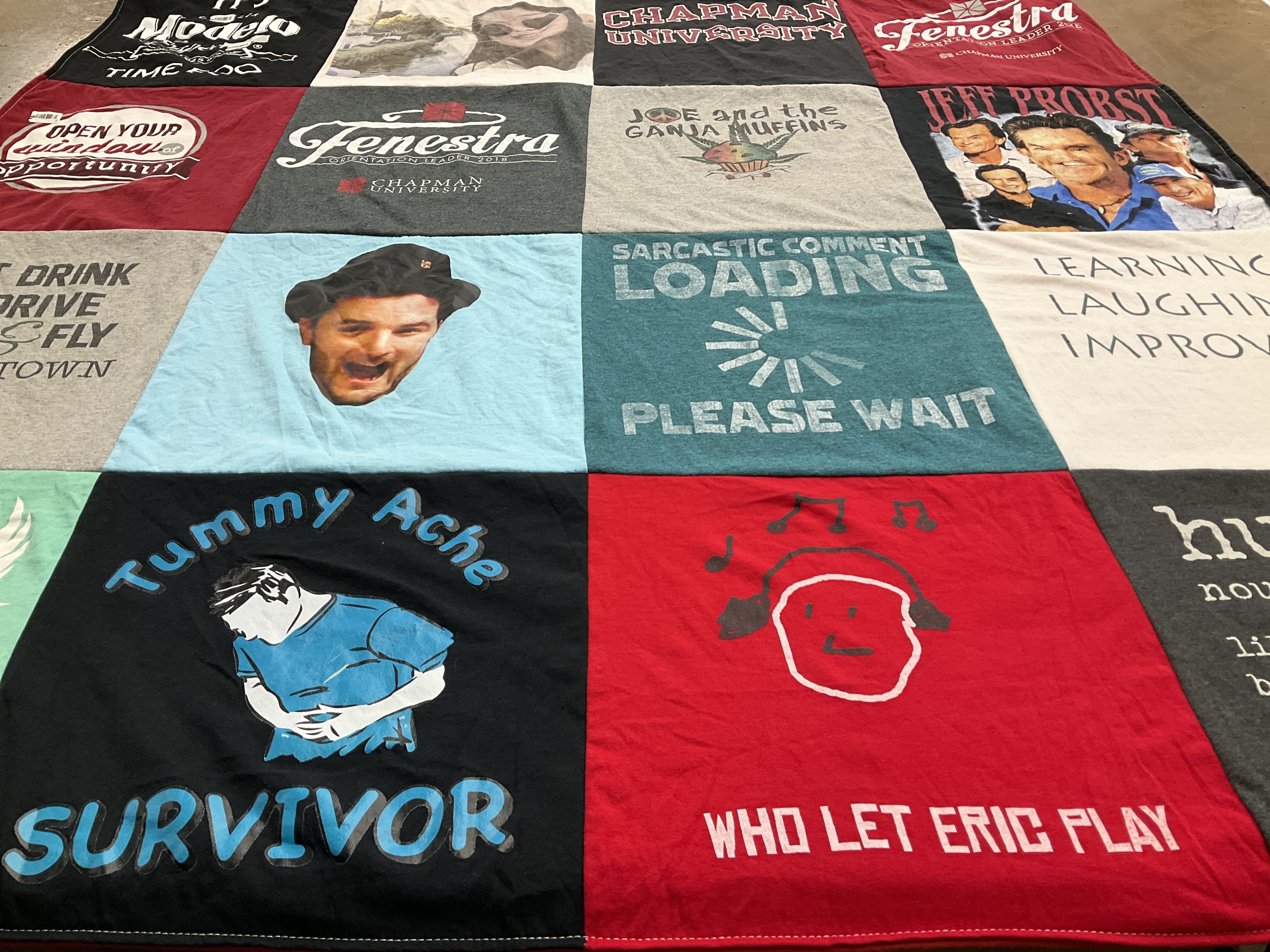 T-shirt quilt from chapman university by Eric from CA