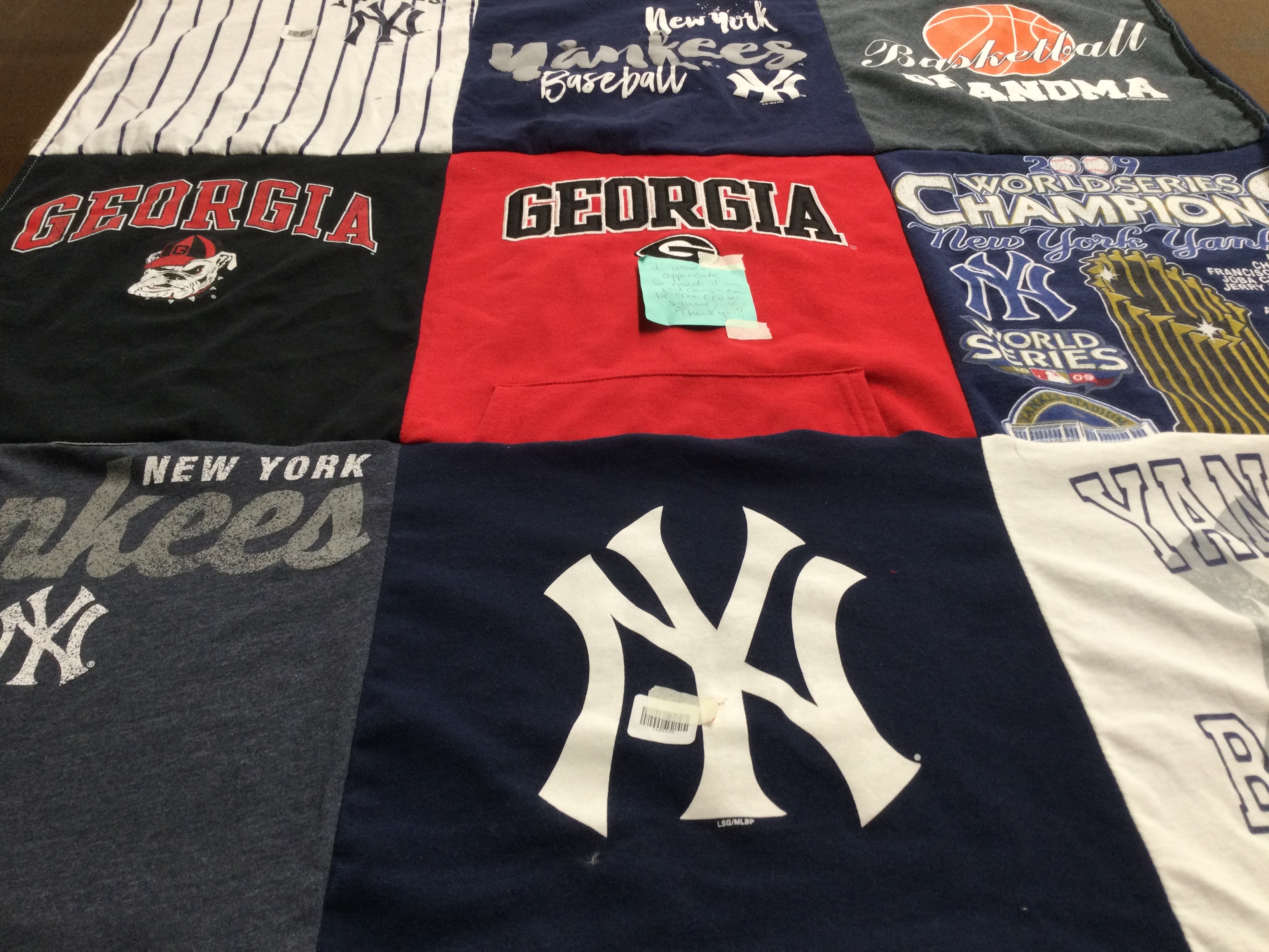 T-shirt quilt featuring new york yankees by Kristin from NJ