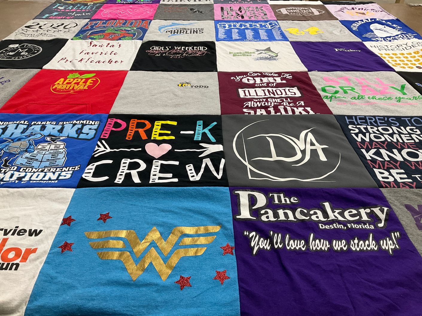 T-shirt quilt featuring normal parks swimming harks by Kerri from KS