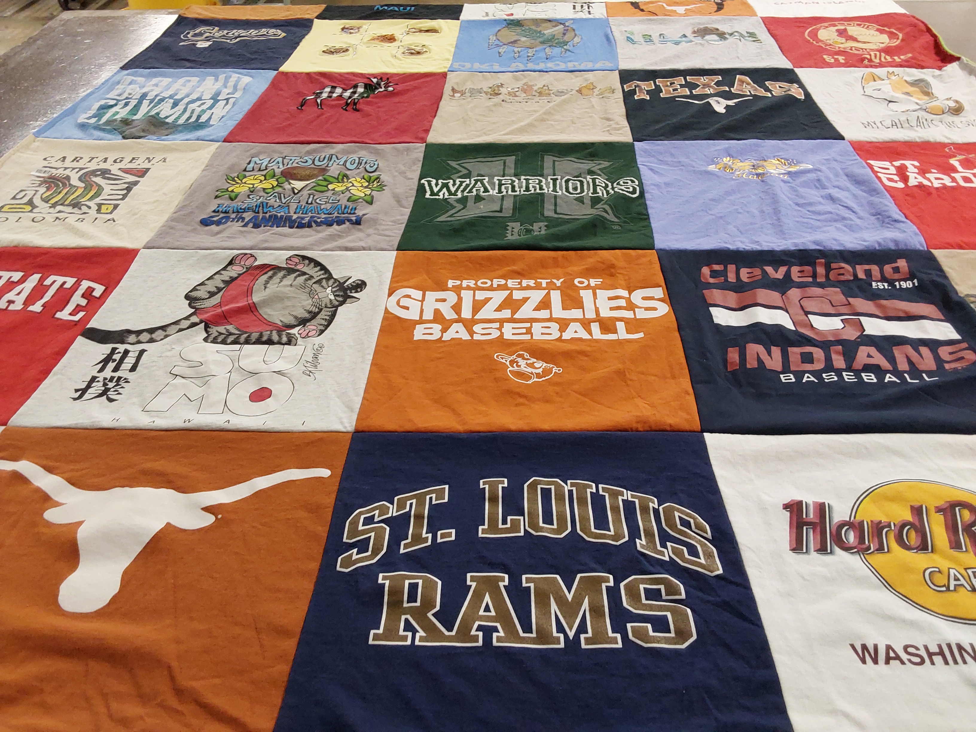 T-shirt quilt featuring st. louis rams by Karen from IL