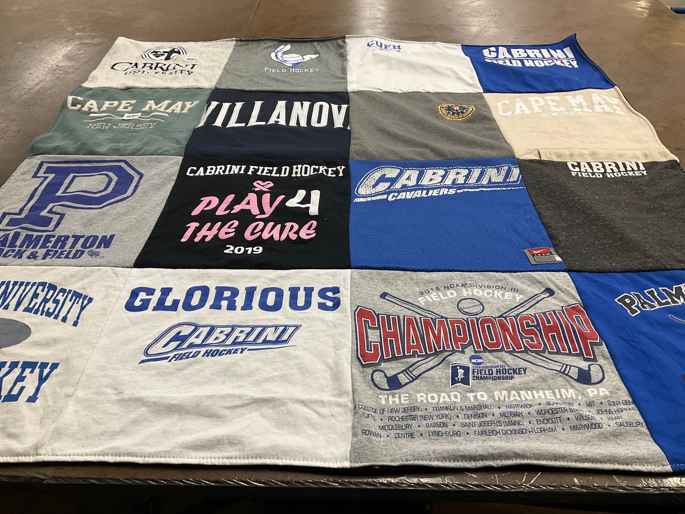 T-shirt quilt featuring cabrini field hockey by Trisha from PA