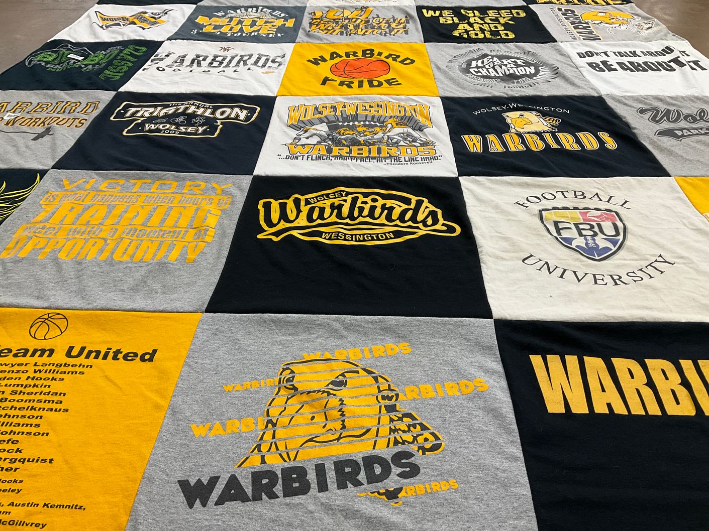 T-shirt quilt featuring washington warbirds by Michelle from SD