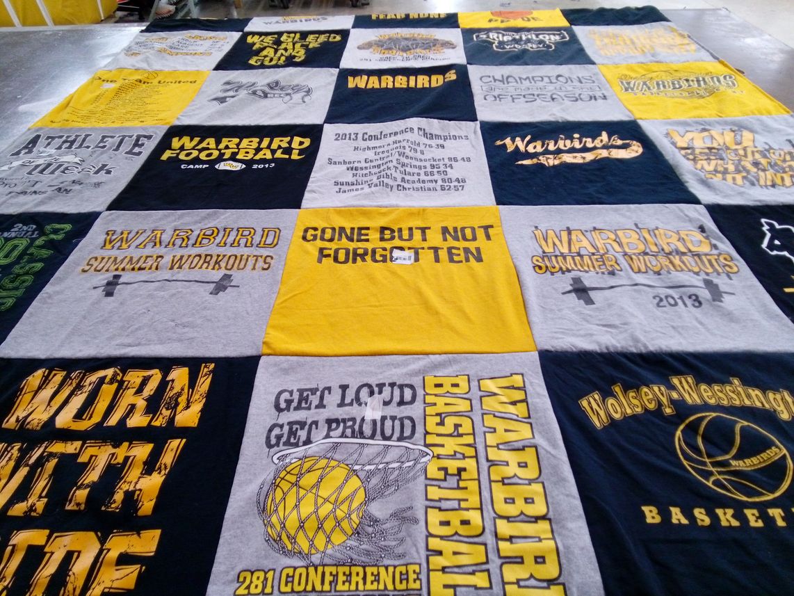 T-shirt quilt featuring warbirds by Michelle from SD