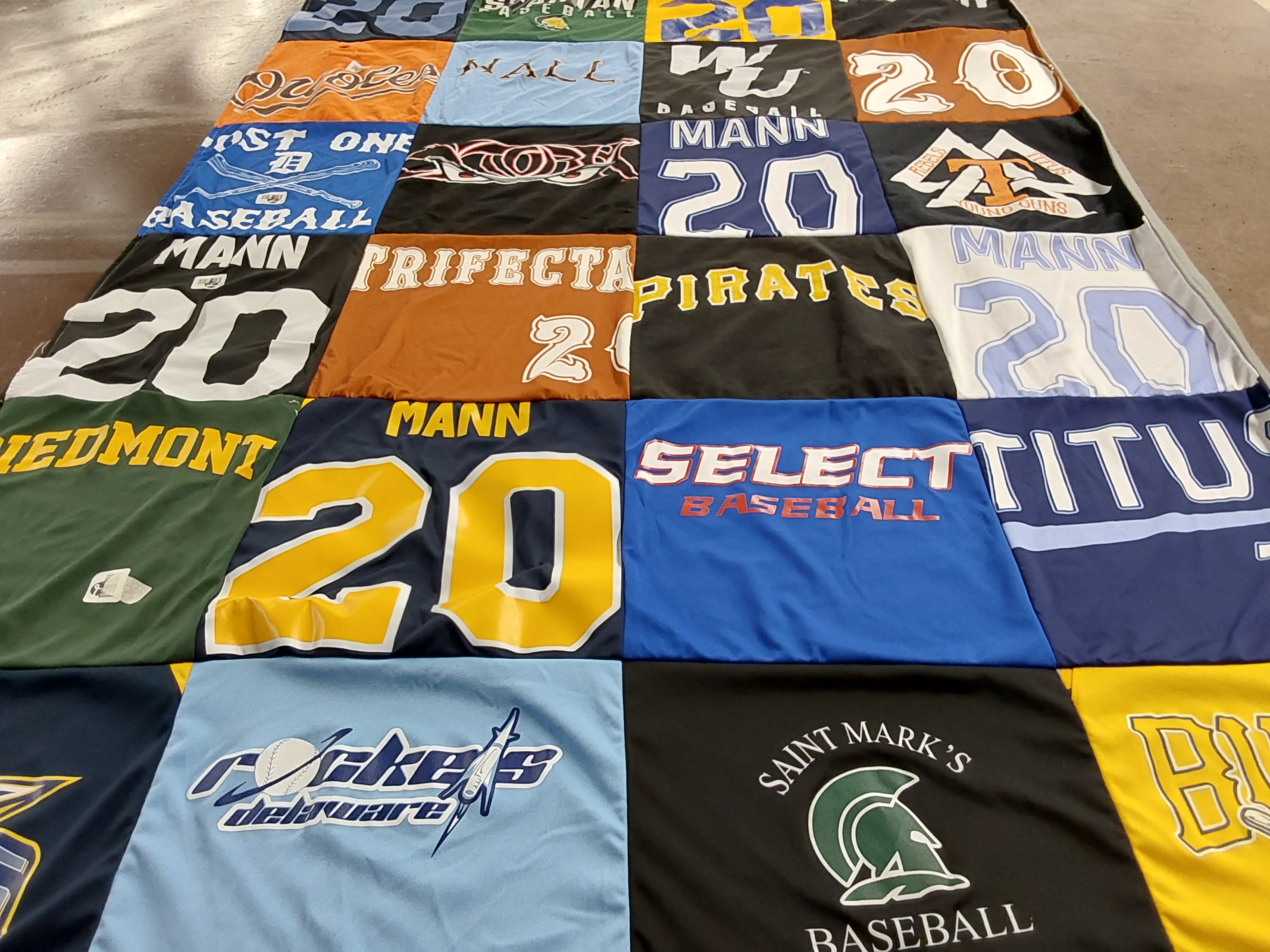 T-shirt quilt from saint mark's school by Kathi from DE
