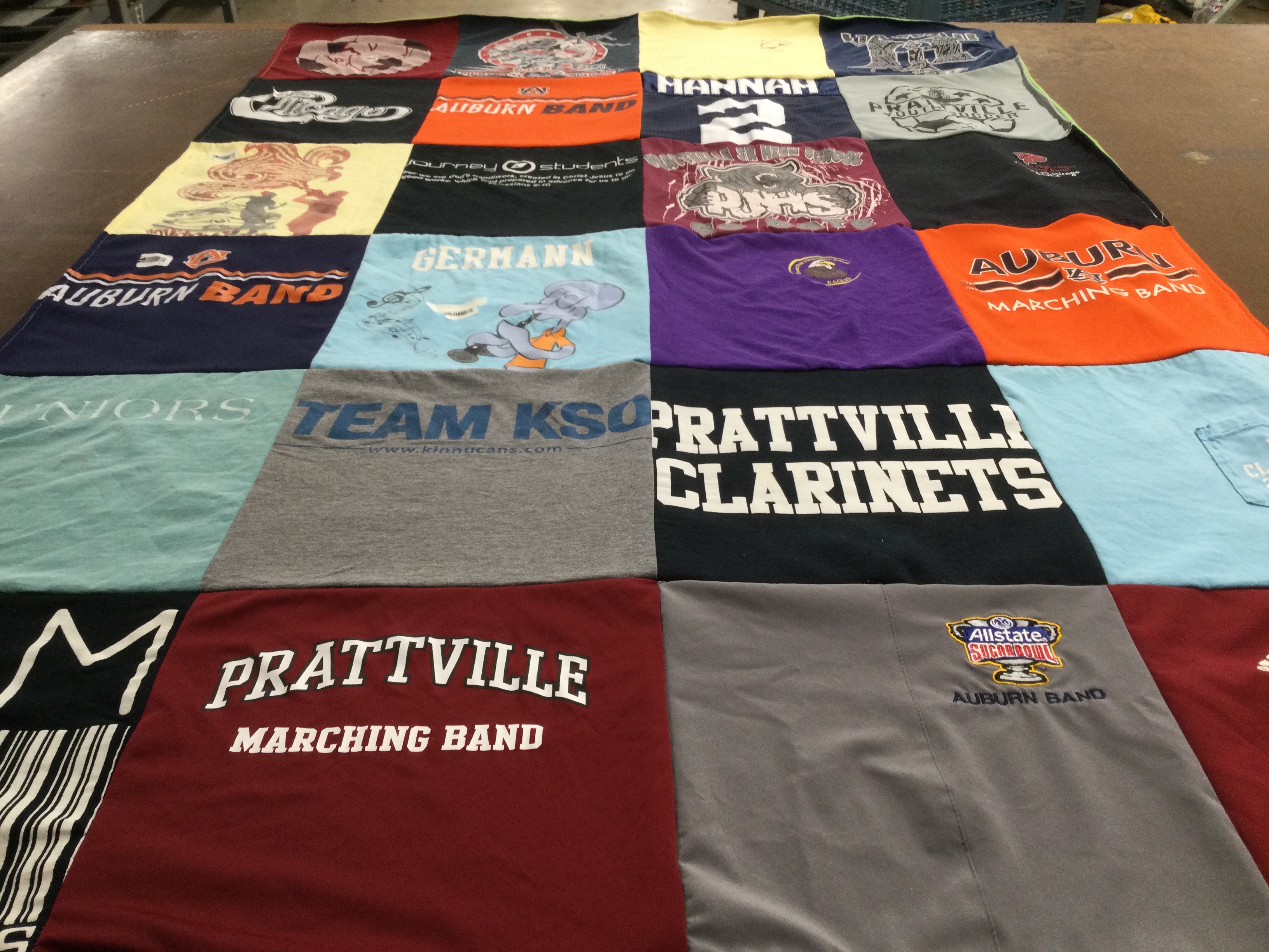 T-shirt quilt from auburn university, prattville high school by Keli from FL